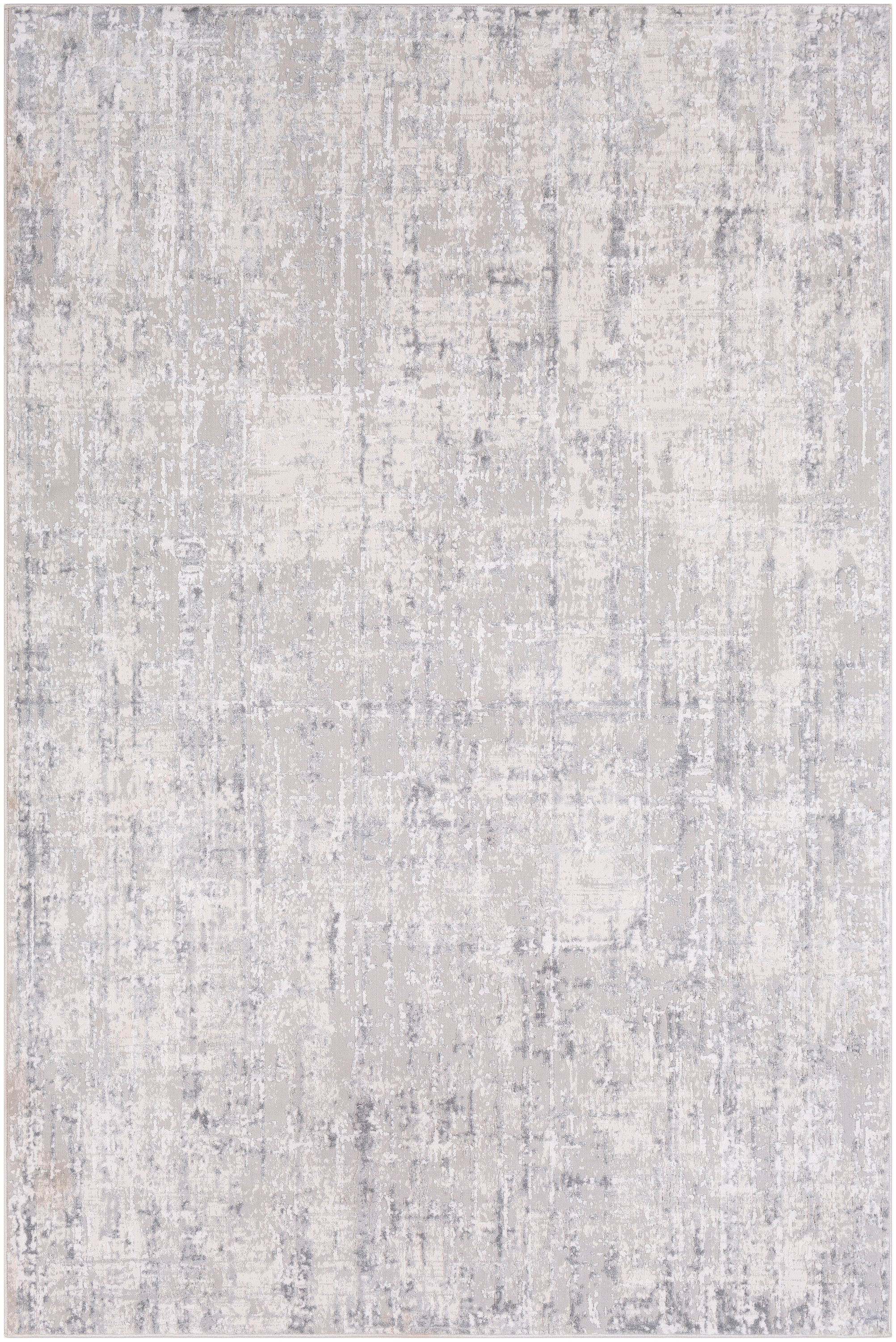 Reversible Rectangular 5' x 7' Gray and White Wool-Blend Rug