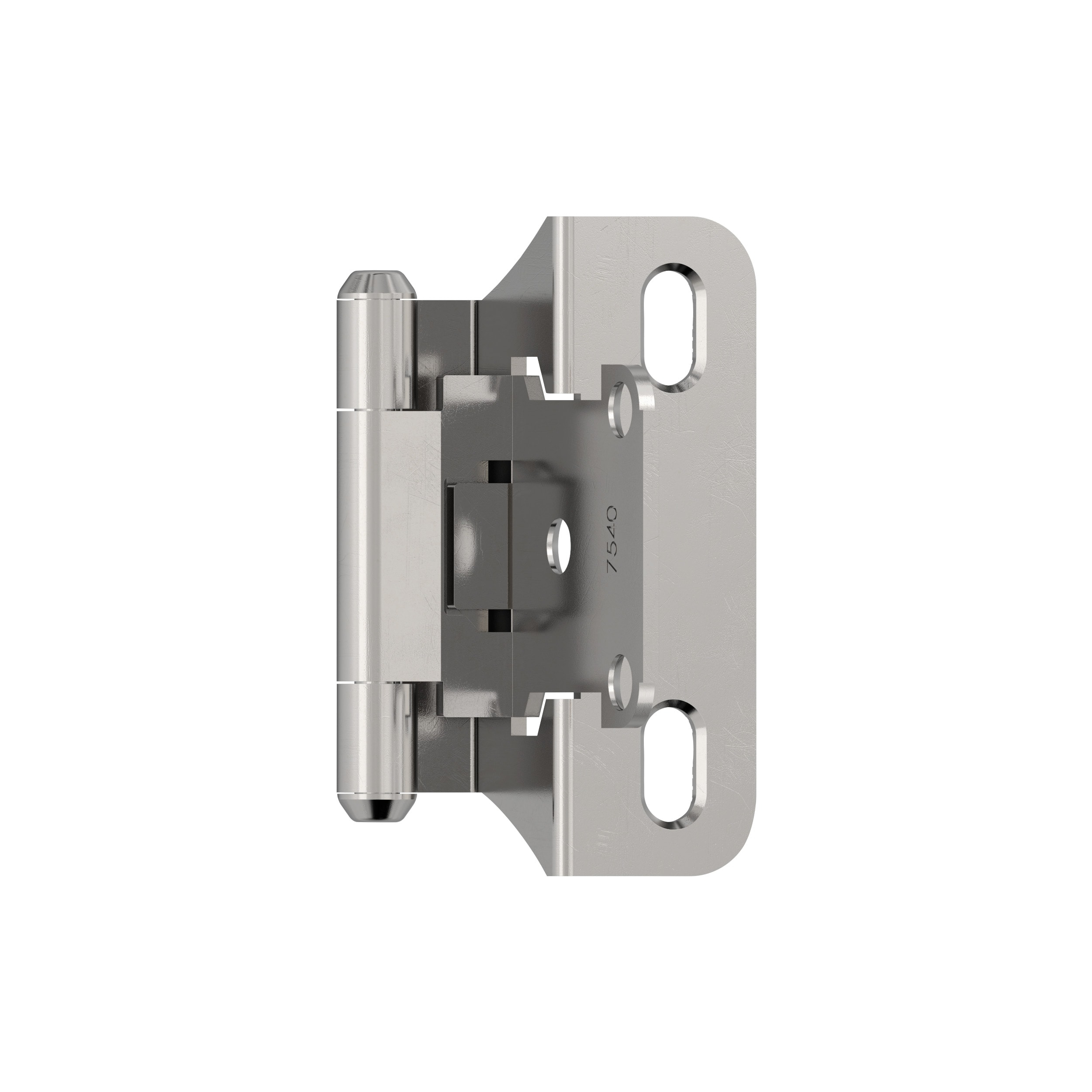Polished Chrome 1/4 Inch Overlay Self-Closing Cabinet Hinge