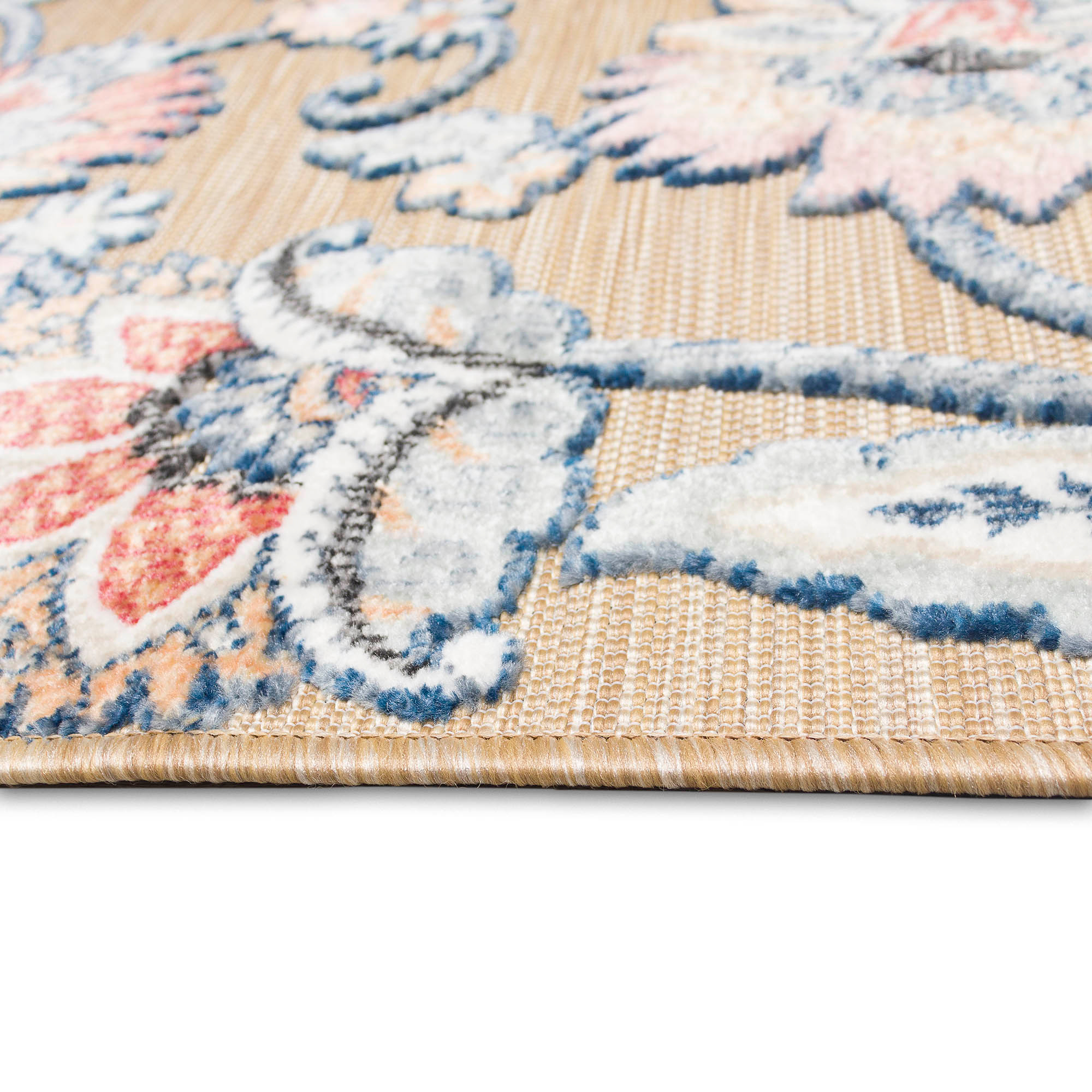 Canyon Navy Stripe 30" Rectangular Synthetic Easy-Care Rug