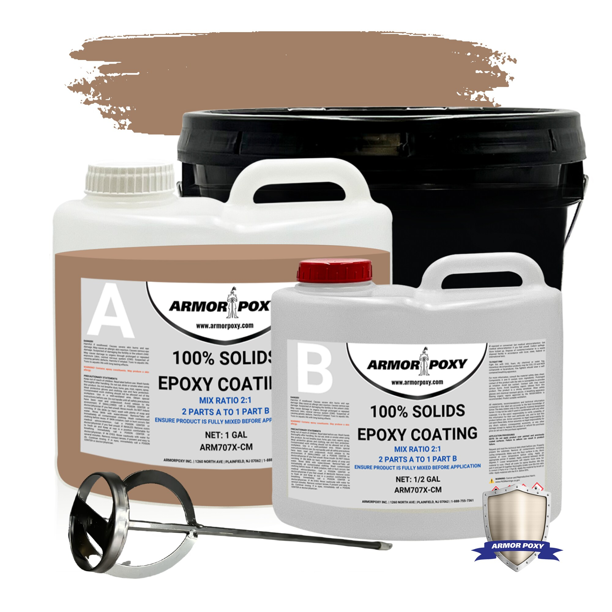 ArmorPoxy 100% Solids, Ultra Thick Epoxy With Metal Mixer, 1.5 Gallons
