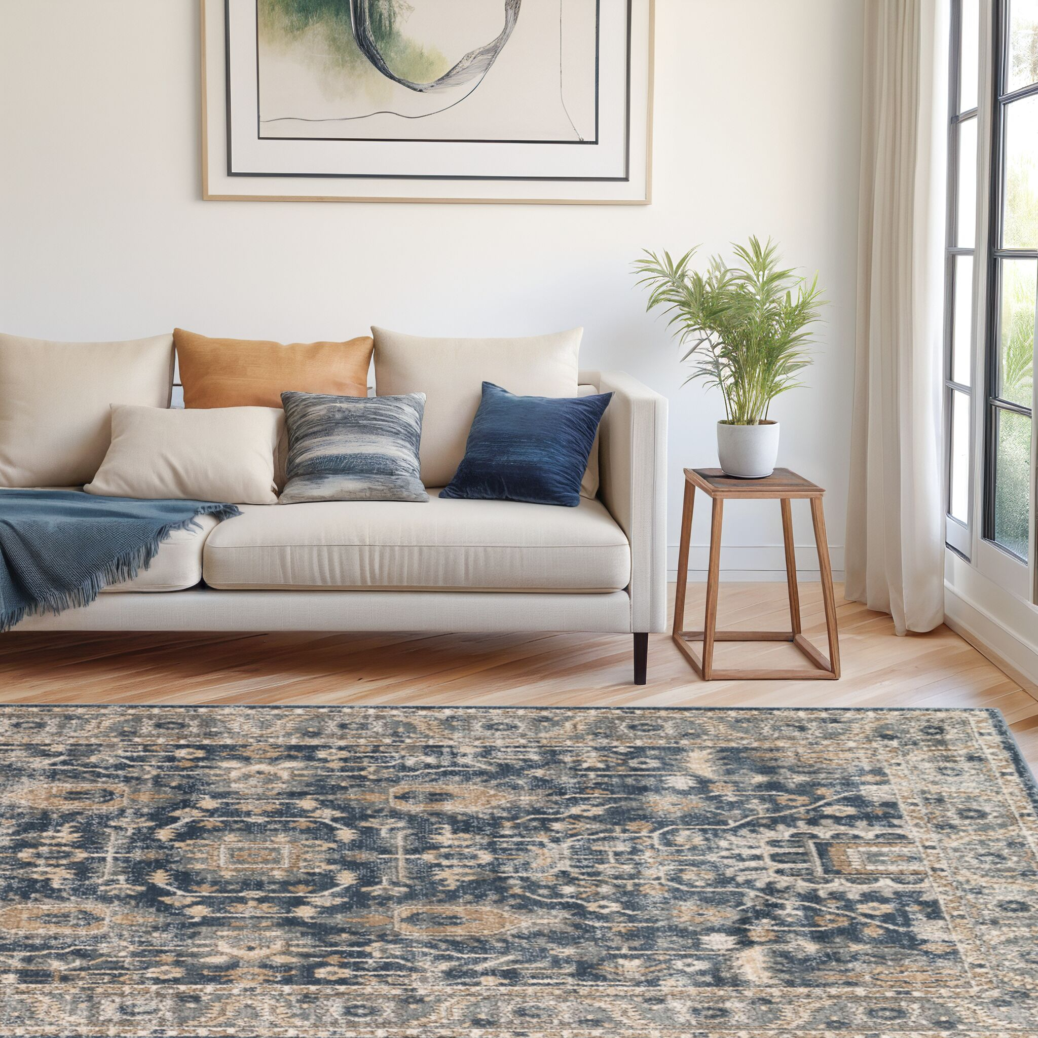 Loloi Teagan Denim / Pebble 7'-11" x 10'-6" Area Rug