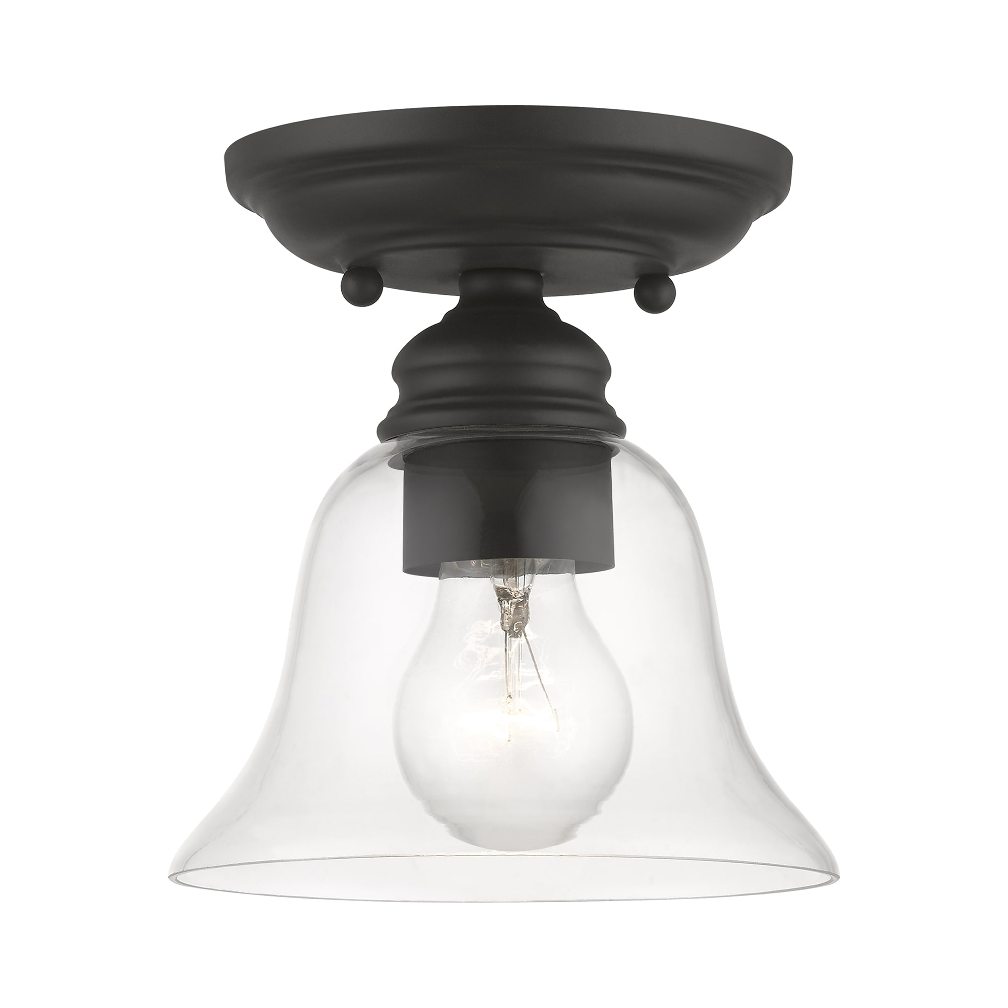 Livex Lighting Moreland 1 - Light Semi-Flush Mount in  Black