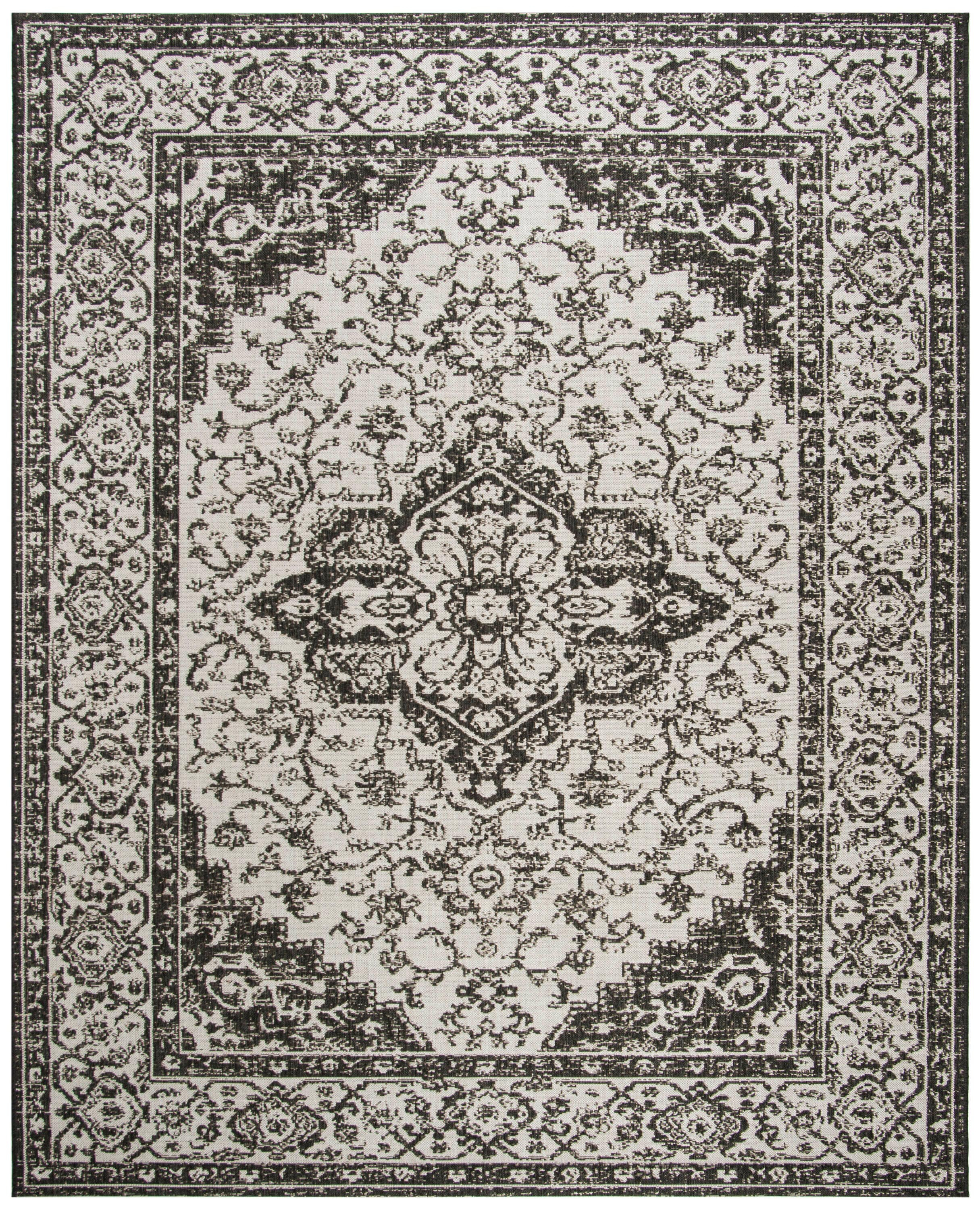 SAFAVIEH Linden Andreas Traditional Area Rug, Light Grey/Charcoal, 8' x 10'