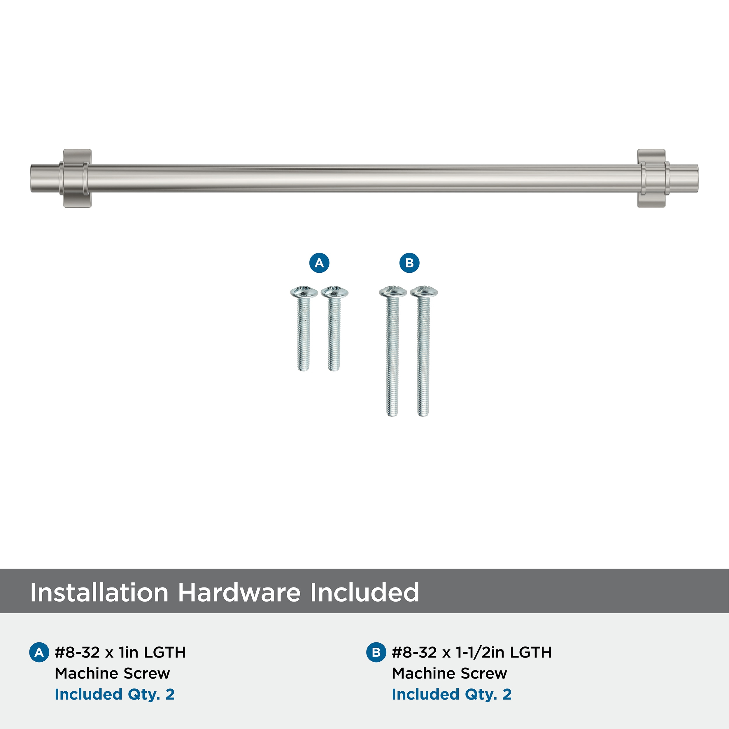 Amerock Davenport 10-1/16 inch (256mm) Center-to-Center Polished Nickel Cabinet Pull
