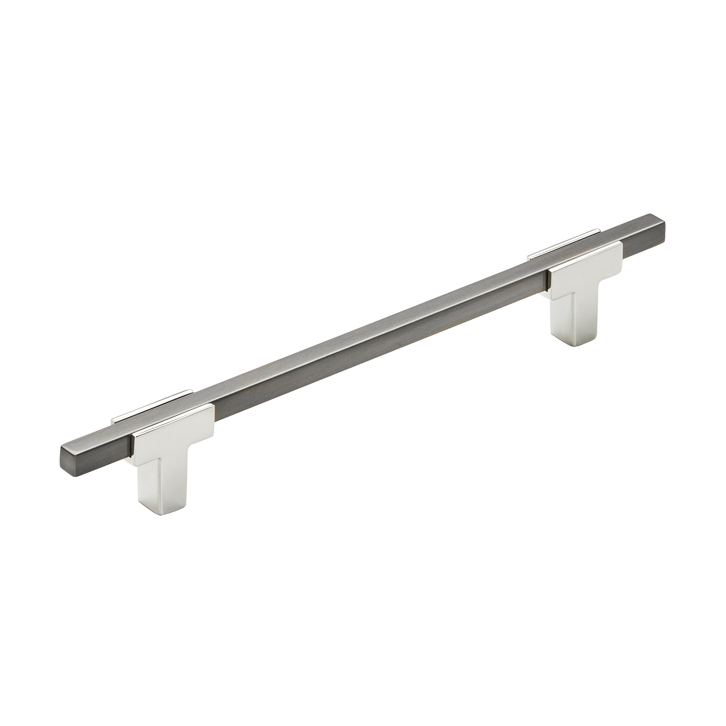 Amerock Urbanite 6-5/16 inch (160mm) Center-to-Center Polished Chrome/Black Chrome Cabinet Pull