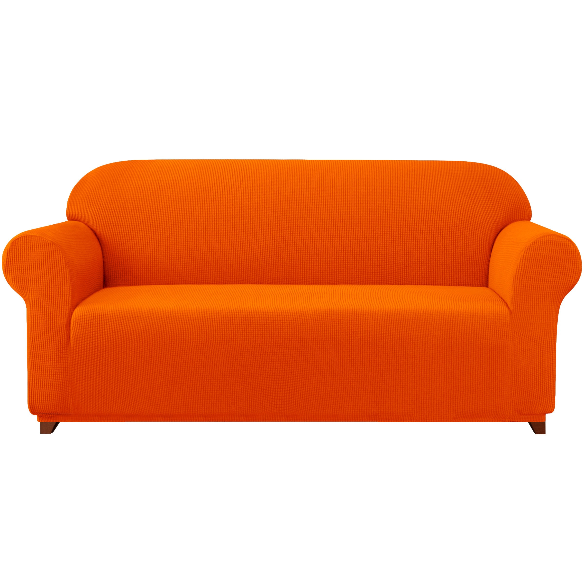 Subrtex Stretch 1-Piece Textured Grid Slipcover Sofa Cover, Orange