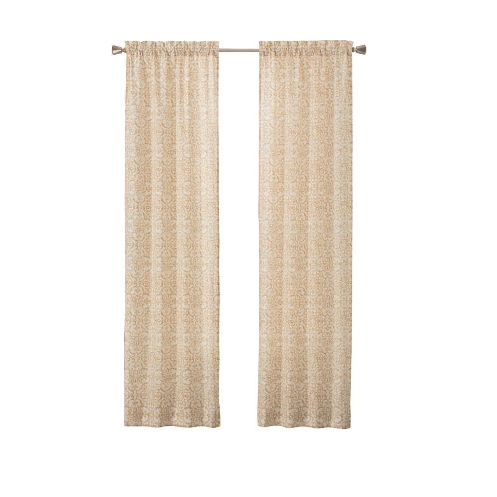 Pairs to Go Brockwell Distressed Medallion Rod Pocket Curtains, 28” x 63” (2 Panels)