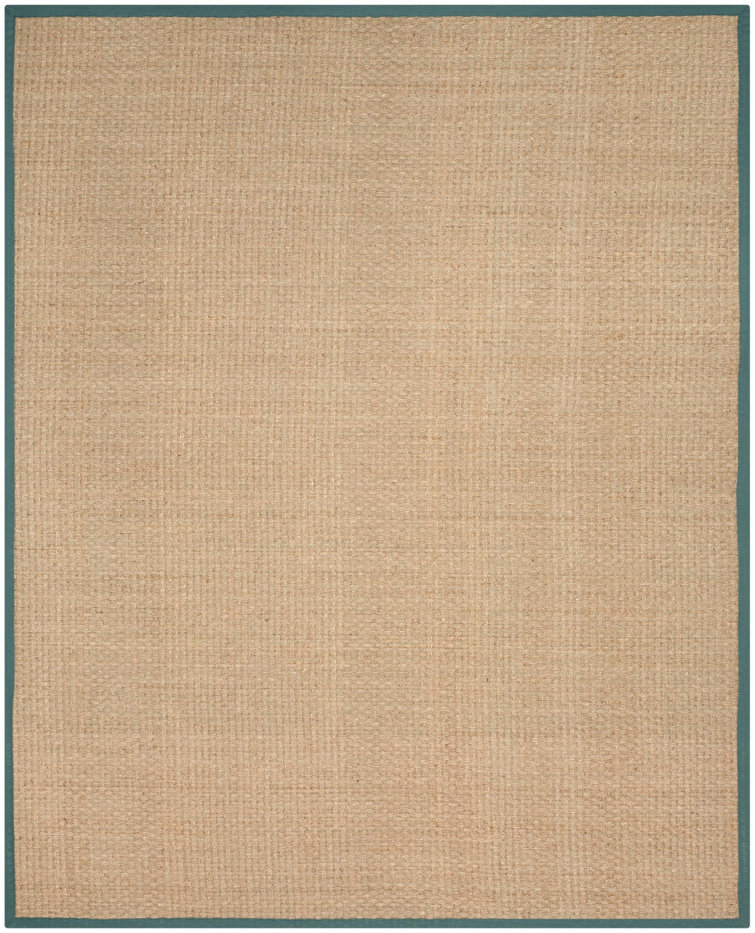Safavieh Natural Fiber Hampton 9 x 12 (ft) Loomed Seagrass Natural/Light Blue Rectangular Indoor Solid Coastal Area rug