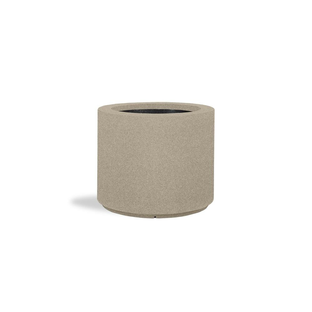 PolyStone Planters Round 19-in H x Brown Mixed/Composite Outdoor Planter