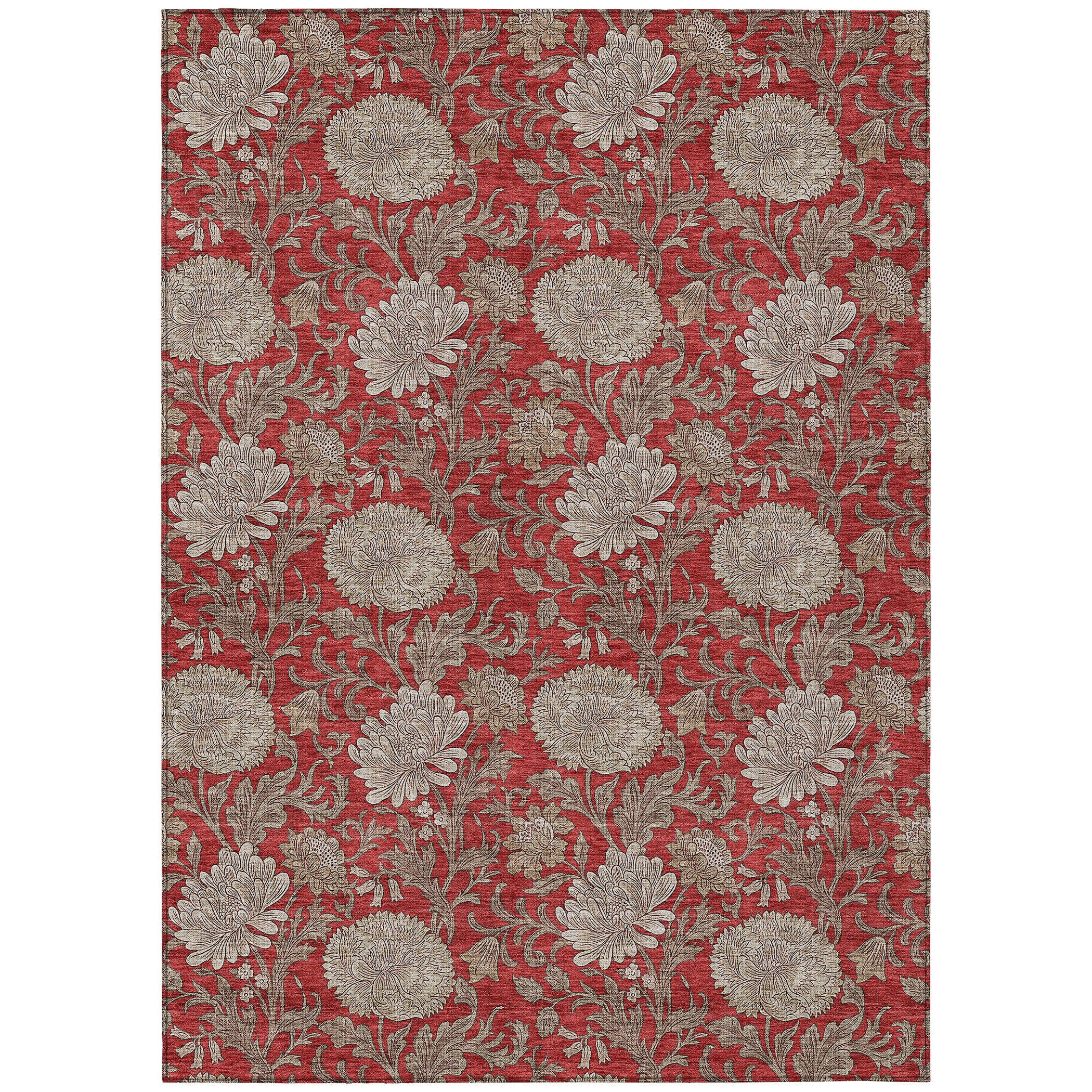 Addison Rugs Machine Washable Indoor/ Outdoor Chantille Floral Rug Red - 2'6" x 3'10"