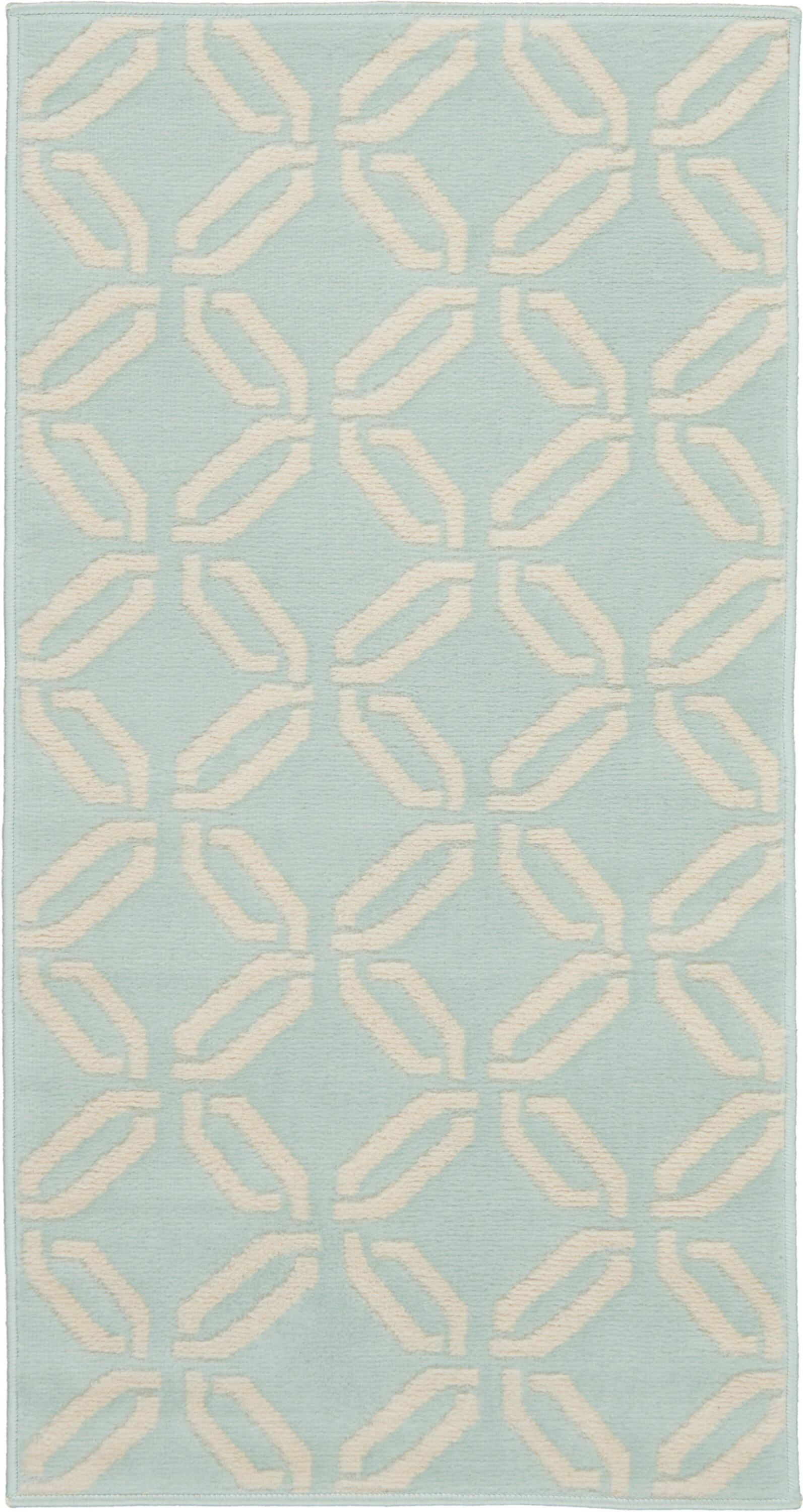 Nourison Jubilant 2 x 4 (ft) Loomed Polypropylene Green Rectangular Indoor Abstract Area rug