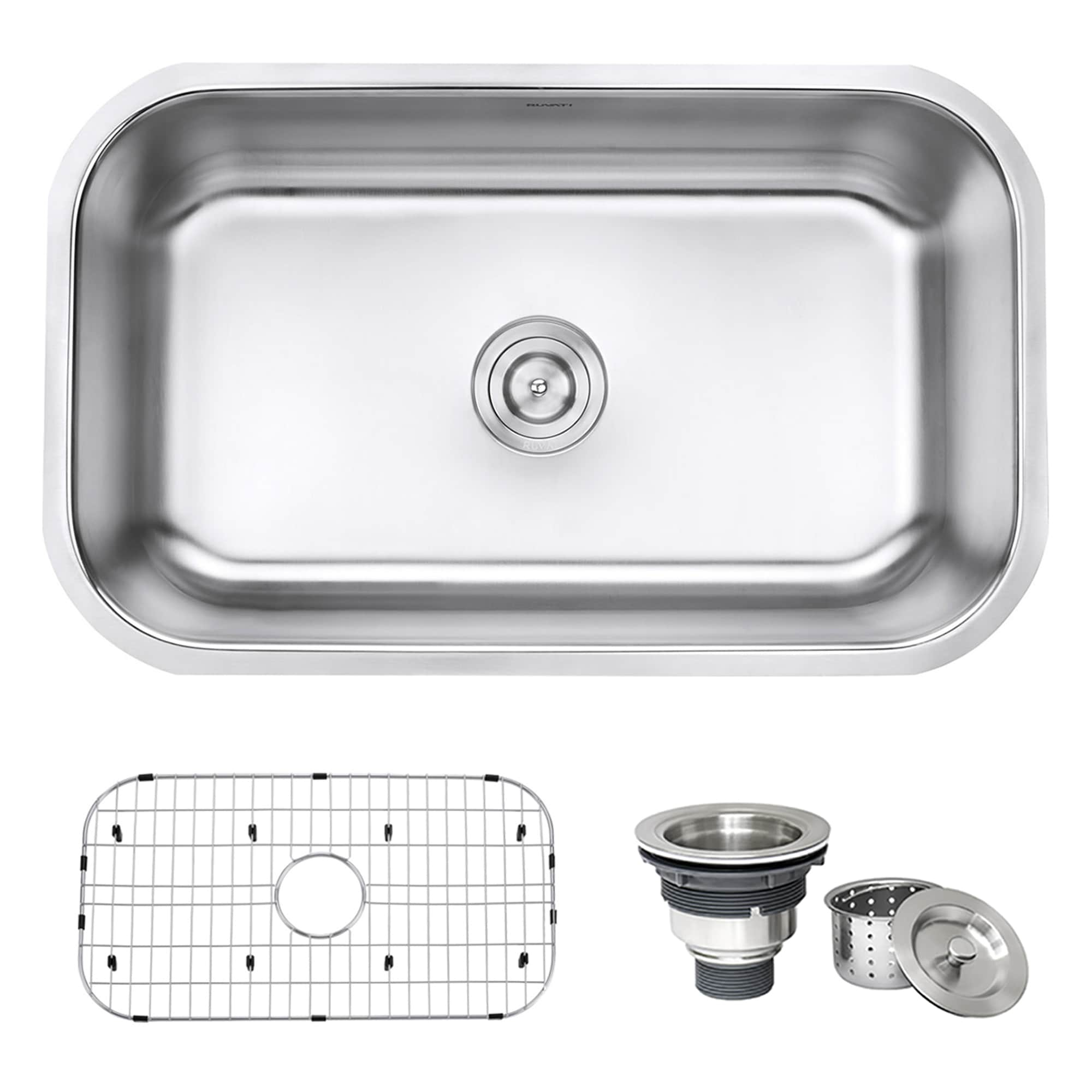 30 in. Undermount 16 Gauge Stainless Steel Kitchen Sink Single Bowl
