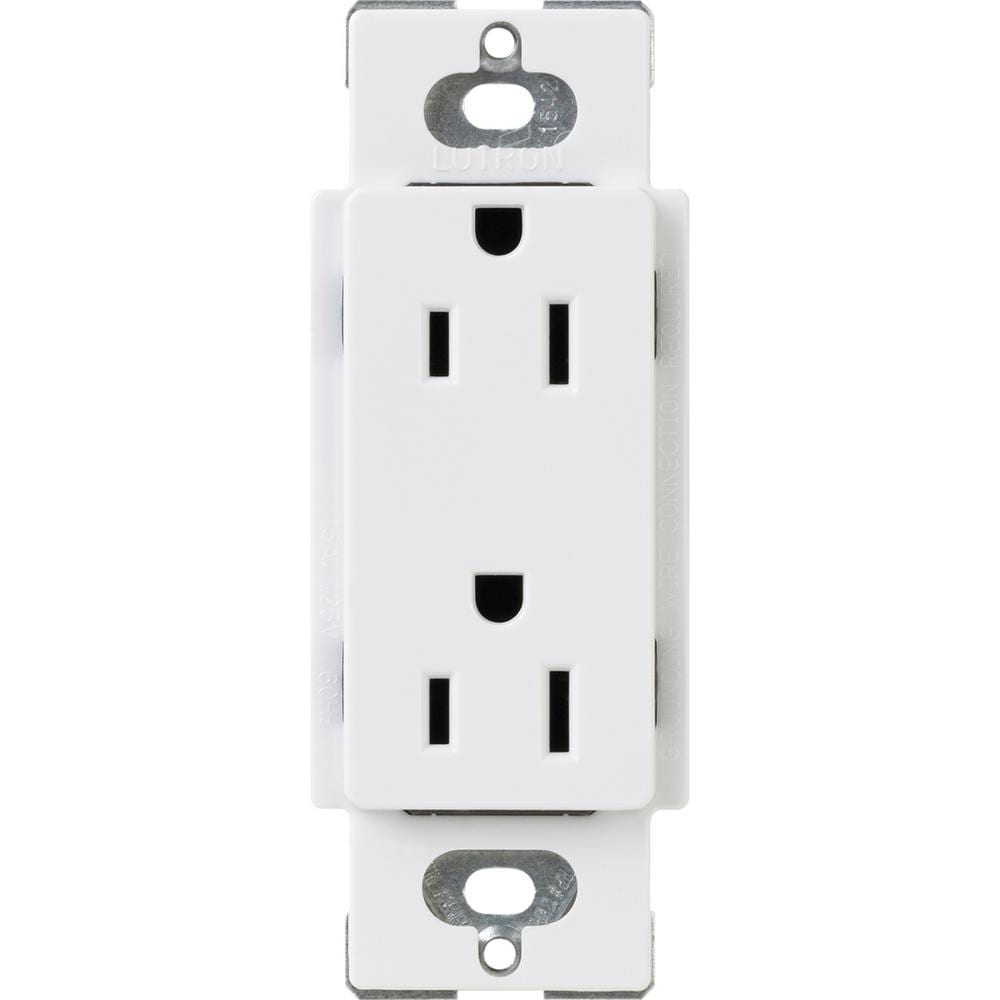 White Tamper Resistant Duplex Electrical Outlet