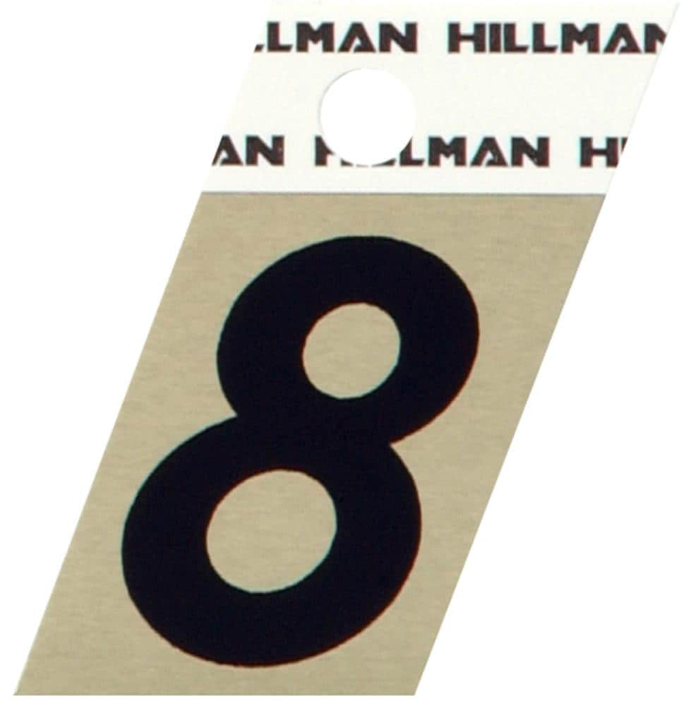 1.5-Inch Black and Gold Aluminum Reflective Number 8