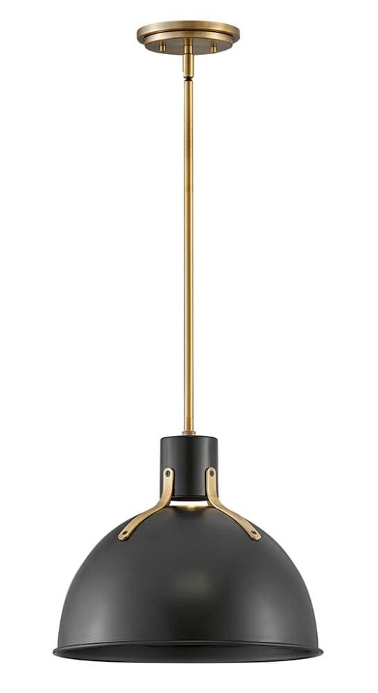 Satin Black 14" Bowl LED Pendant with Adjustable Height