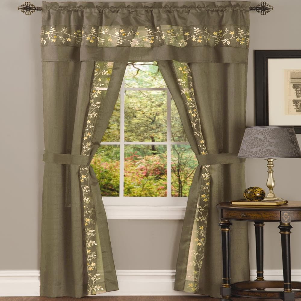 Achim Fairfield Five Piece Window Curtain Set, Rod Pocket, Polyester