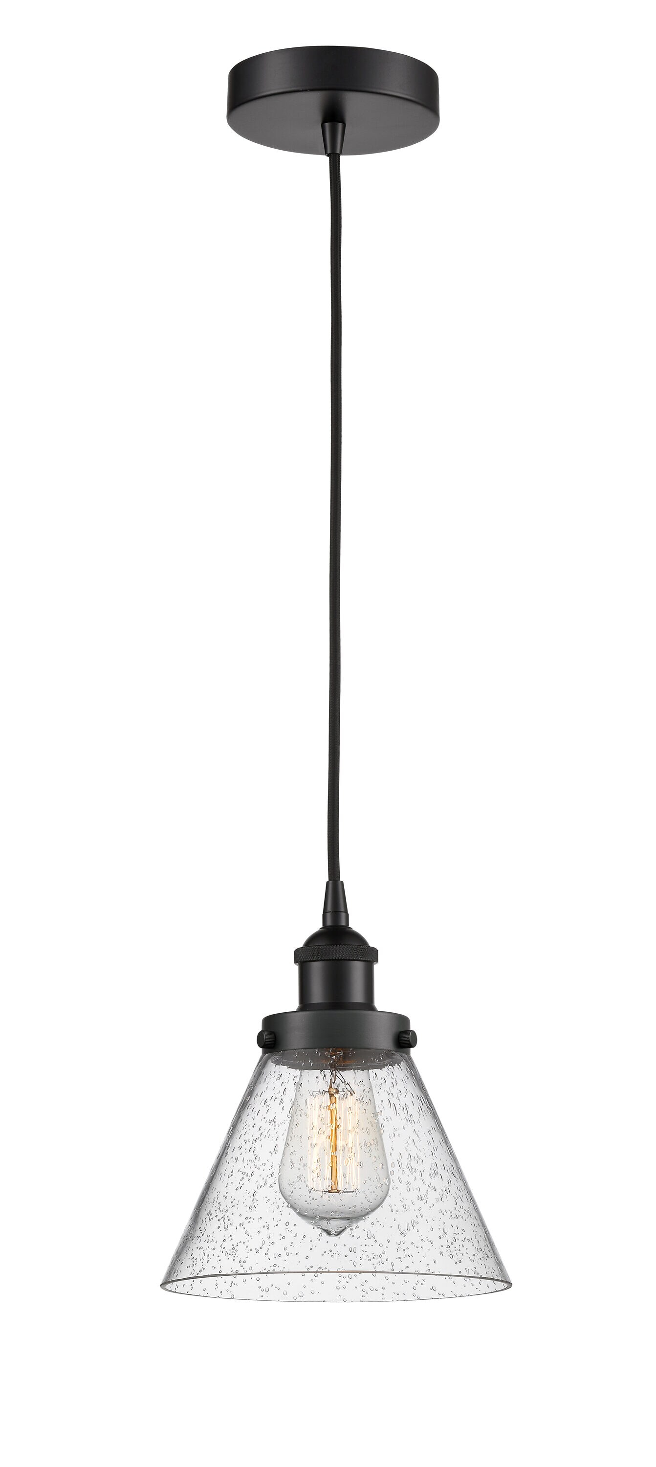 Innovations Lighting Cone 1 - Light Pendant in  Matte Black