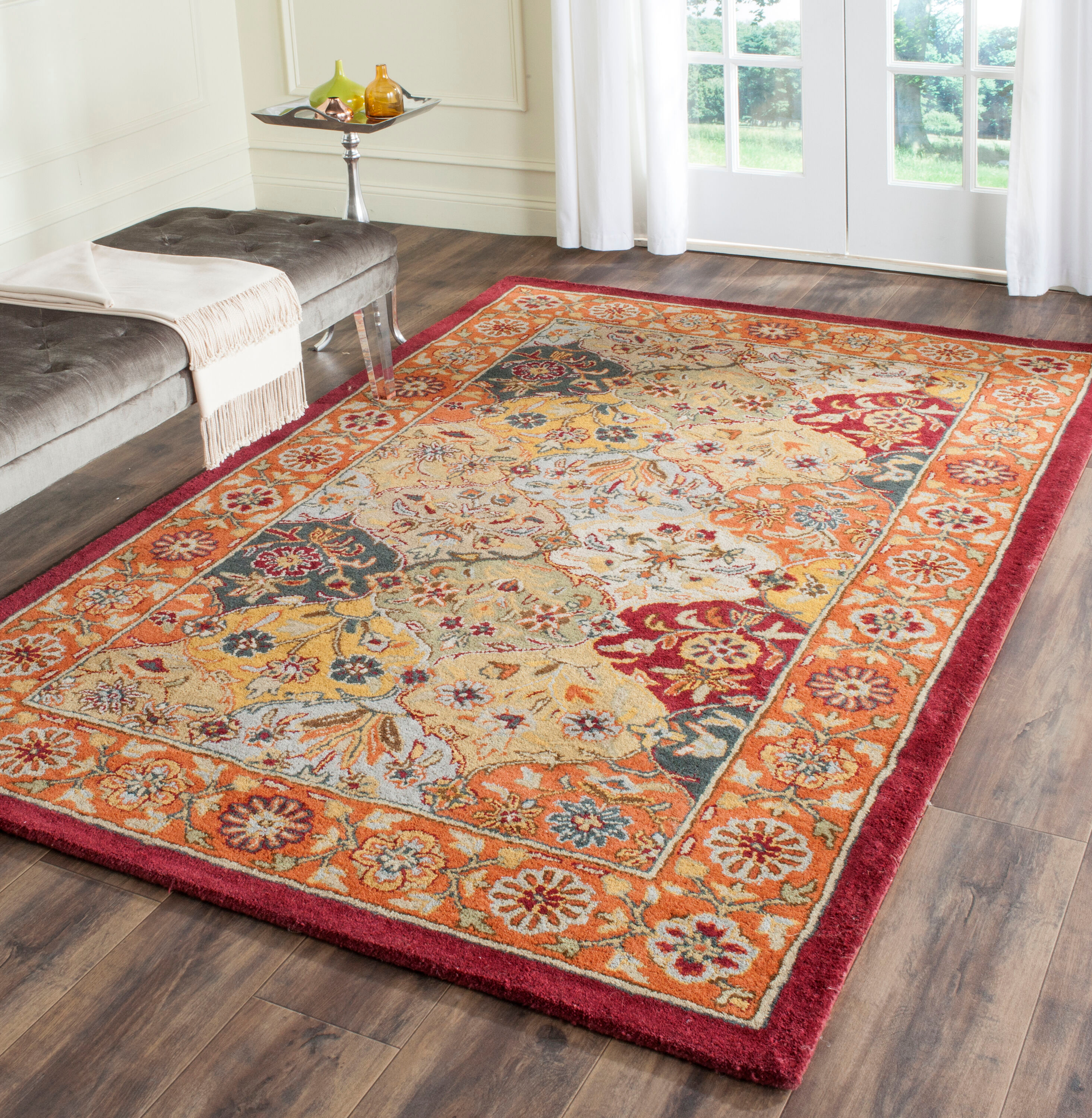 SAFAVIEH Heritage Woodville Traditional Wool Area Rug, Multi/Red, 9' x 12'