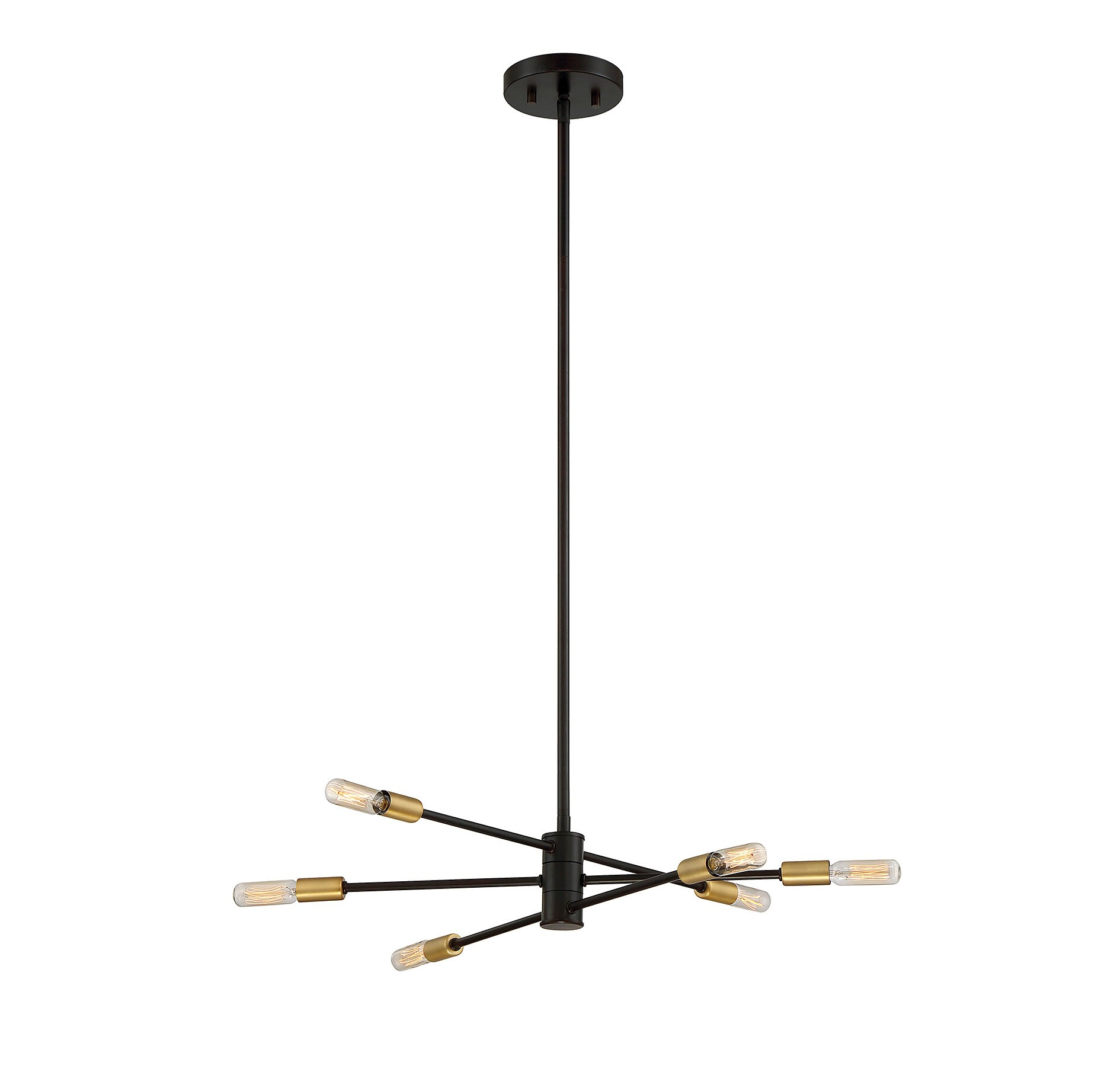 6 Light Chandelier In Industrial Style-7 Inches Tall And 21.75 Inches Wide-Bronze/Brass Finish    -Traditional Installation Savoy House 1-7000-6-77