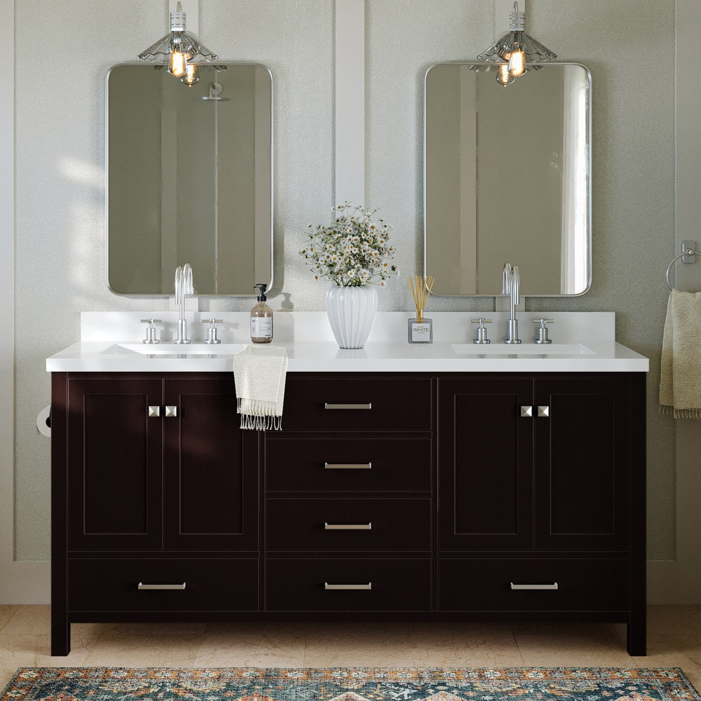 Ariel A073d-Bc Cambridge 72" Double Free Standing Vanity Cabinet Only - Brown