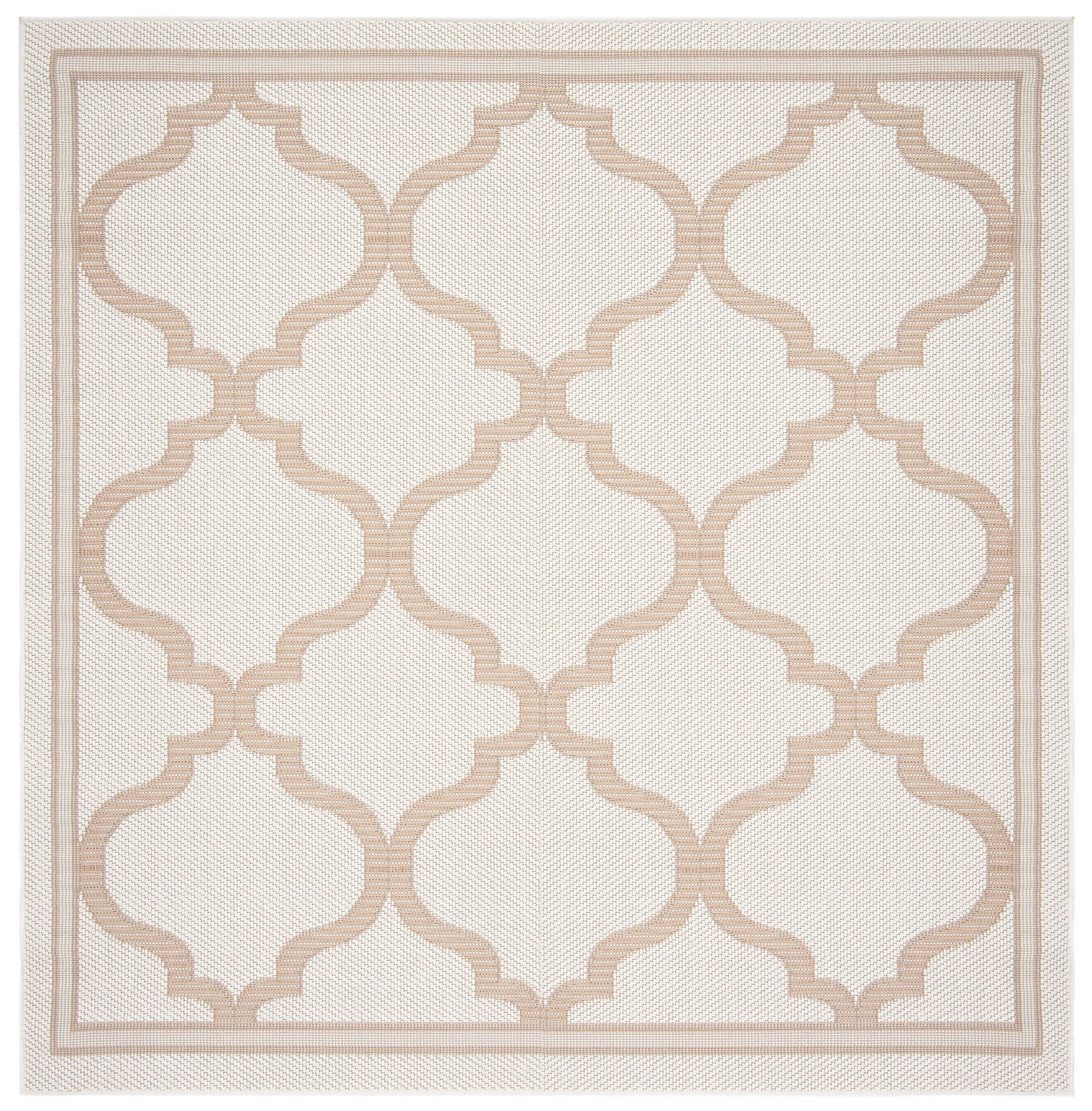 SAFAVIEH Bermuda Tamaya Geometric Machine Washable Indoor/Outdoor Area Rug, Ivory/Beige, 8' x 8' Square