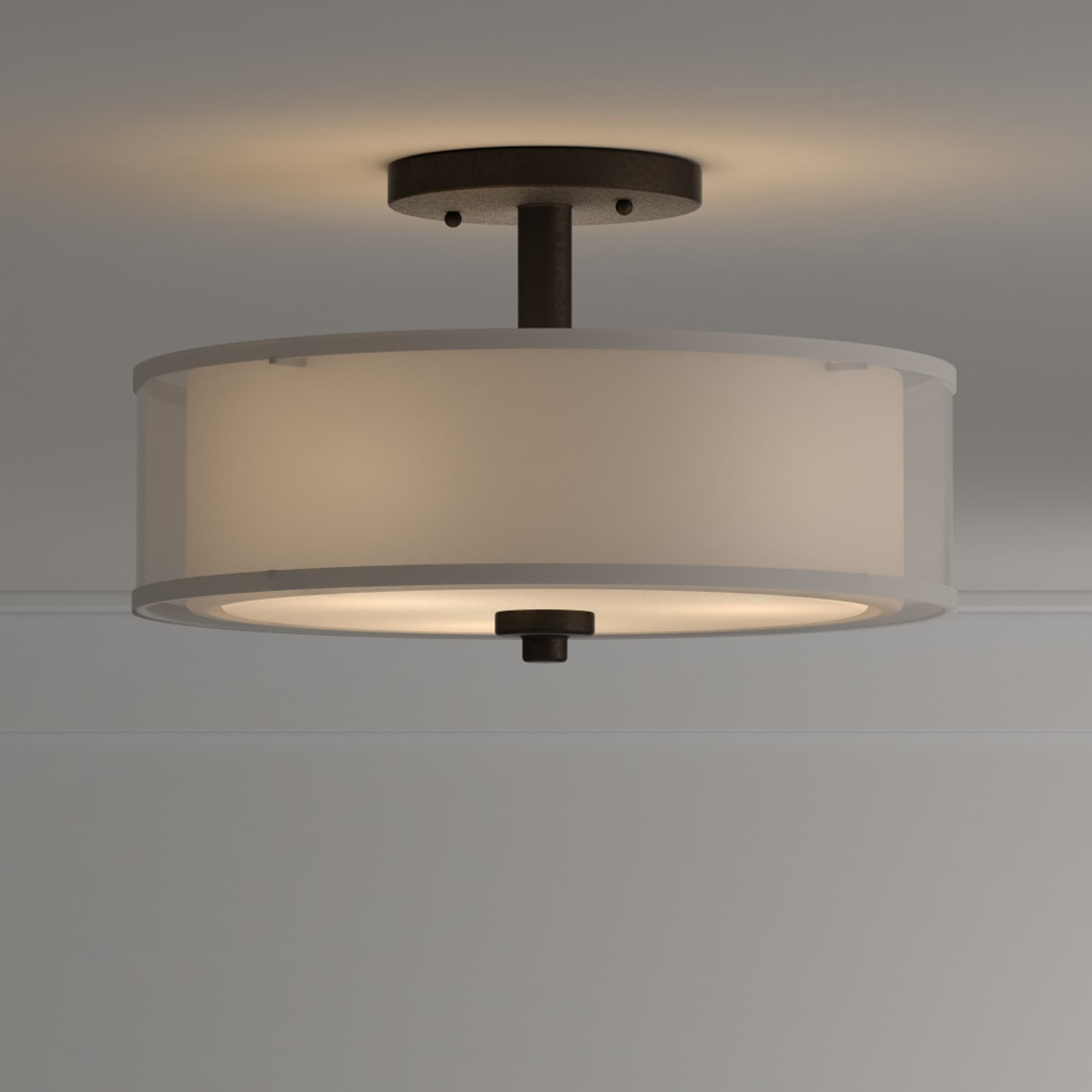 4107-172-Minka Lavery-Parsons Studio - 3 Light Semi-Flush Mount in Transitional Style - 10 inches tall by 15 inches wide-Smoked Iron Finish