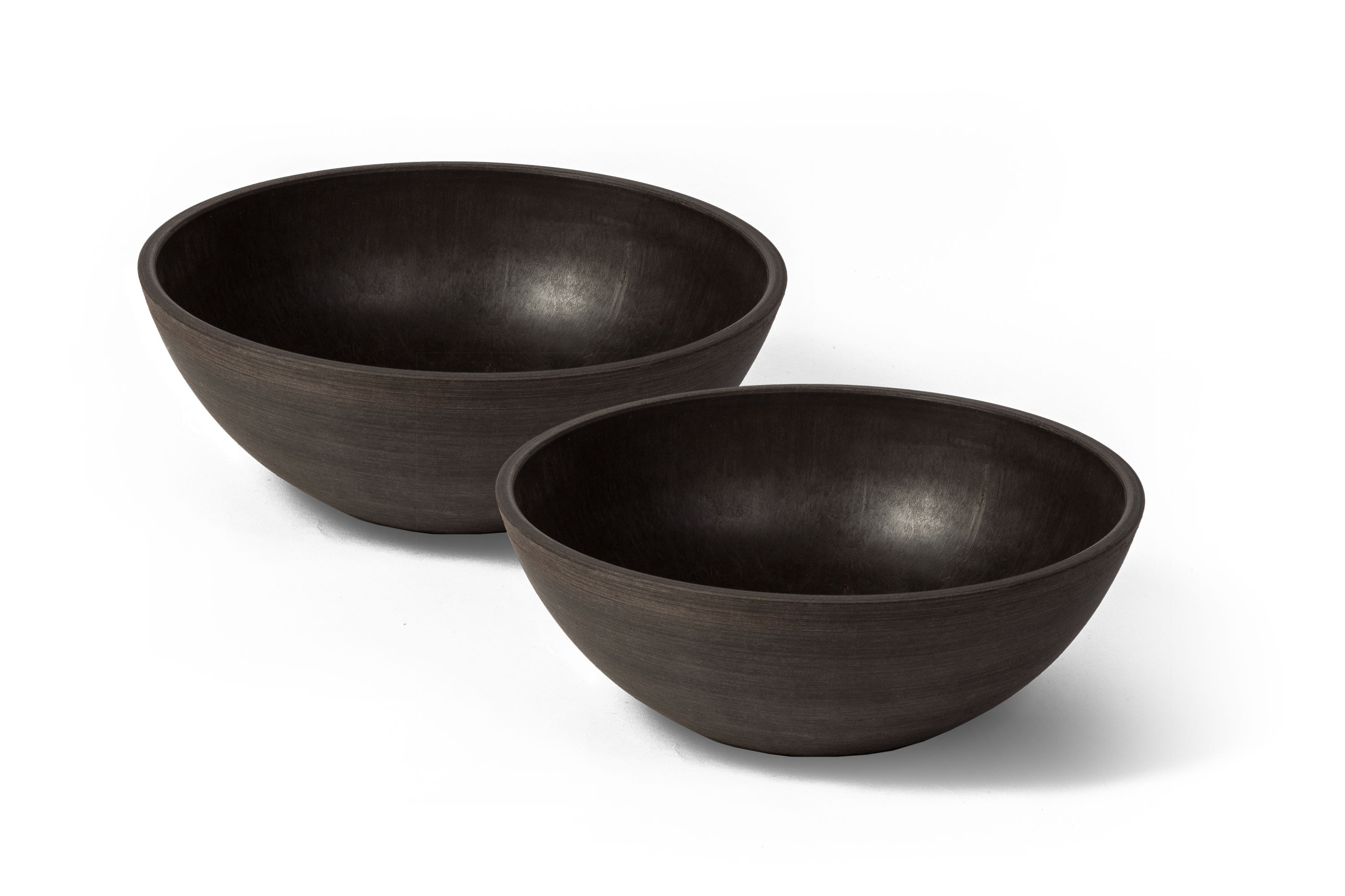 Algreen Valencia Planter, Bowl Planter, 12-In. Diameter by 4.75-In., Spun Chocolate, 2 Pack