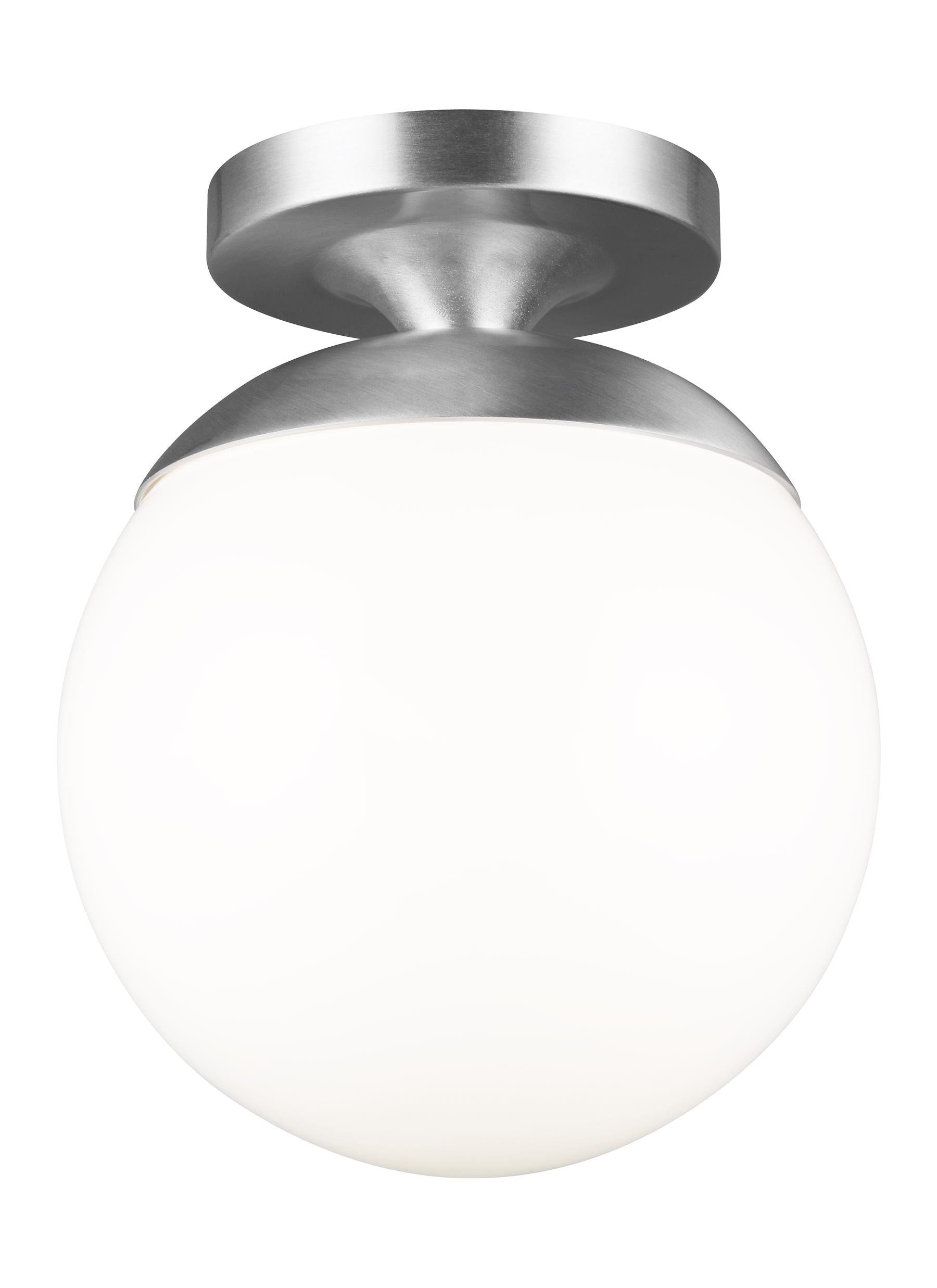 Satin Aluminum 8" Globe Semi Flush Mount Light