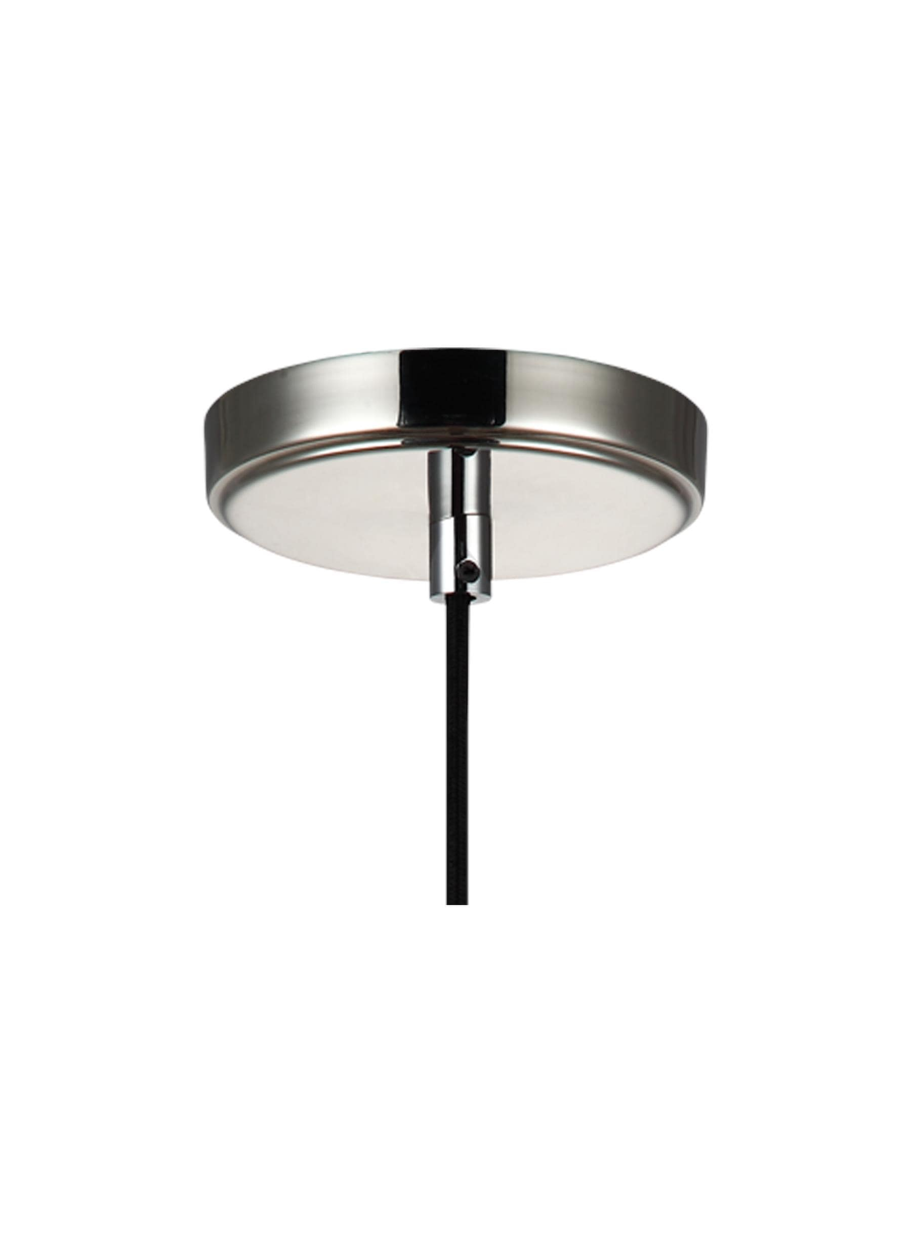 Loras Chrome Finish Mini Pendant with Clear Seeded Glass