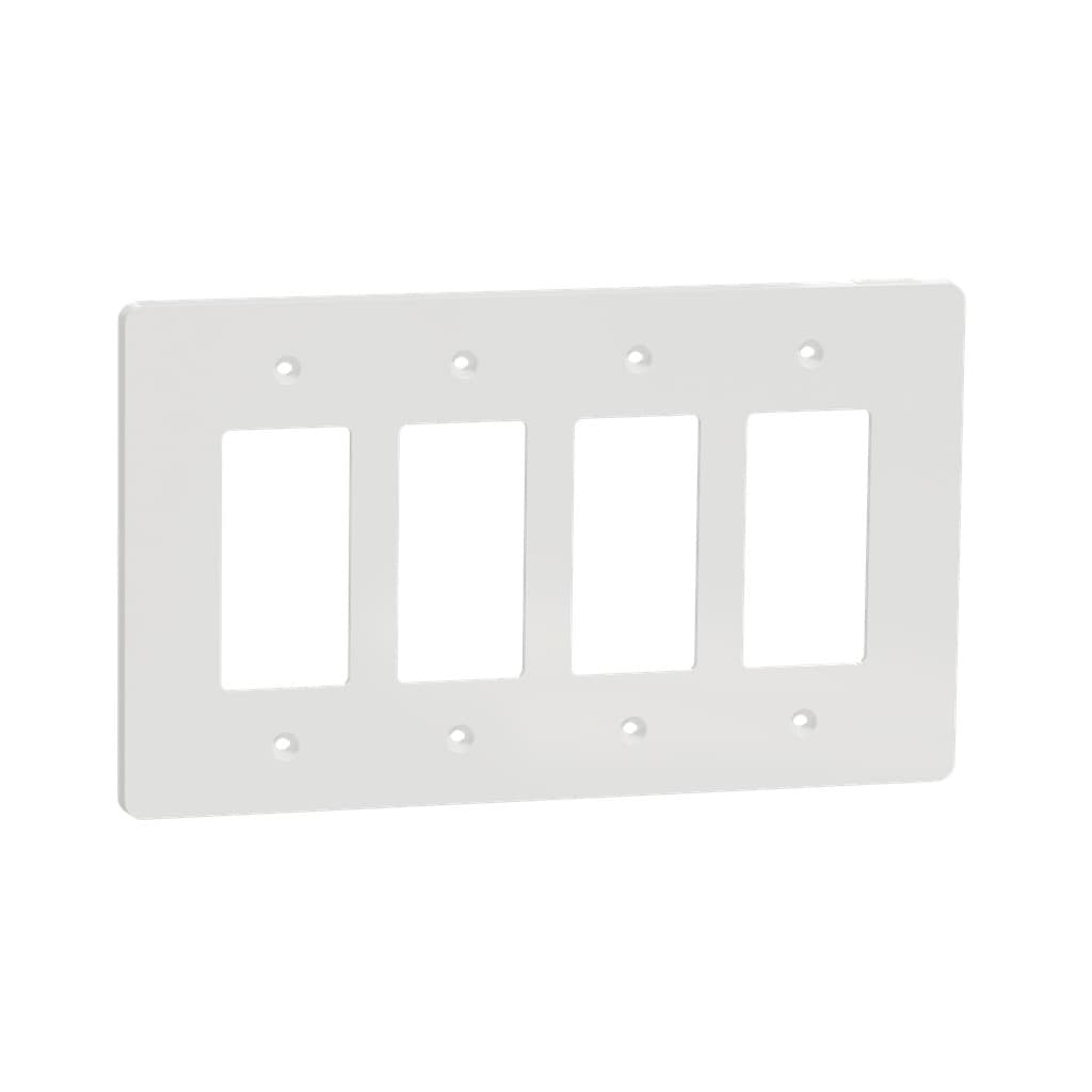 White Smooth 4-Gang Mid-Size Decorator Wall Plate