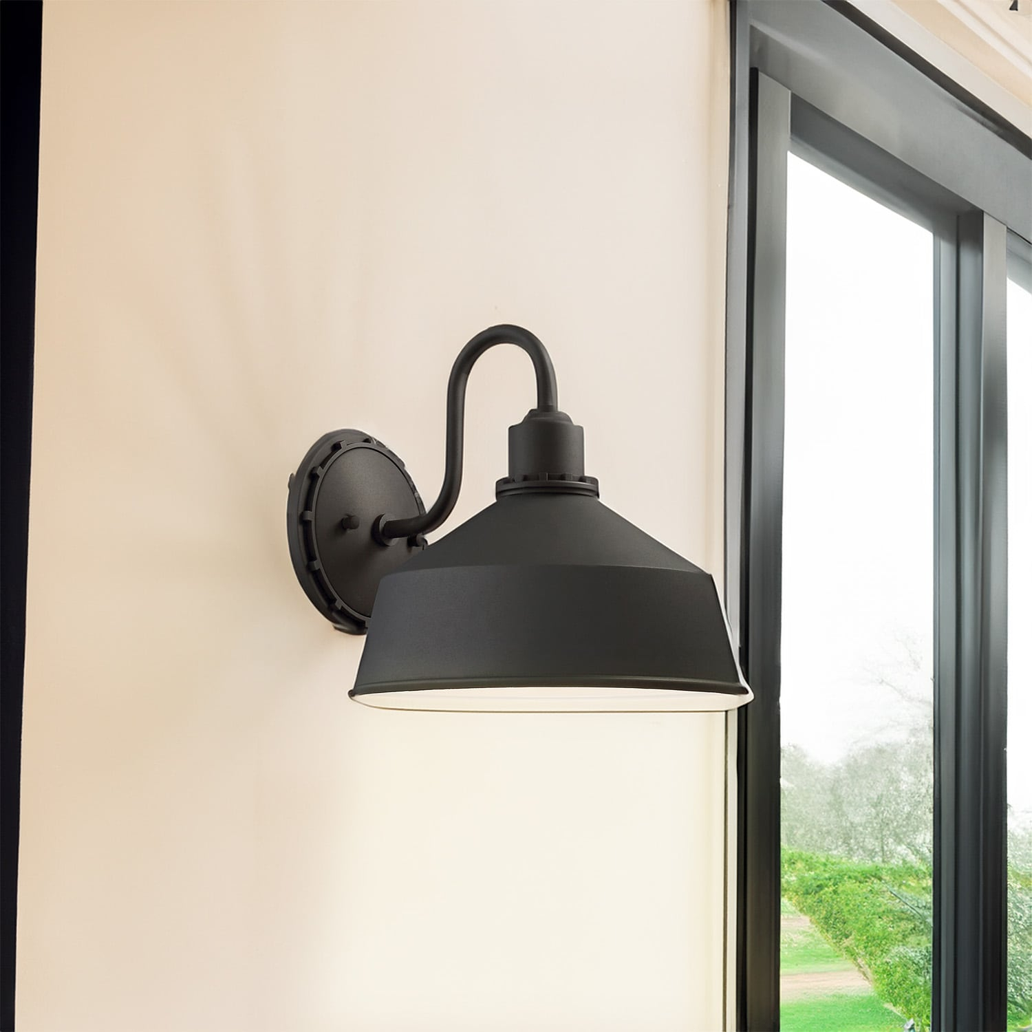 Minka Lavery Urban Industrial Outdoor Wall Light 71242-66 Mantiel Exterior Wall Lantern, 1-Light 100 Watts, Black