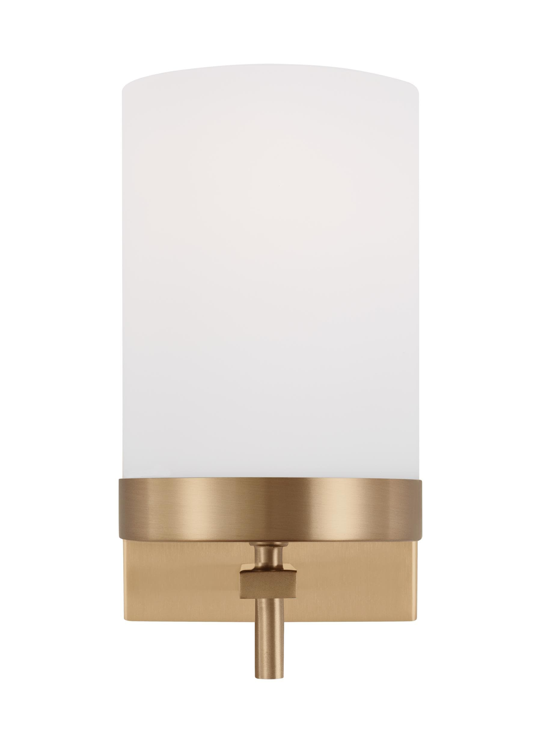 Zire Outdoor Dimmable Wall Sconce in Satin Brass and Black
