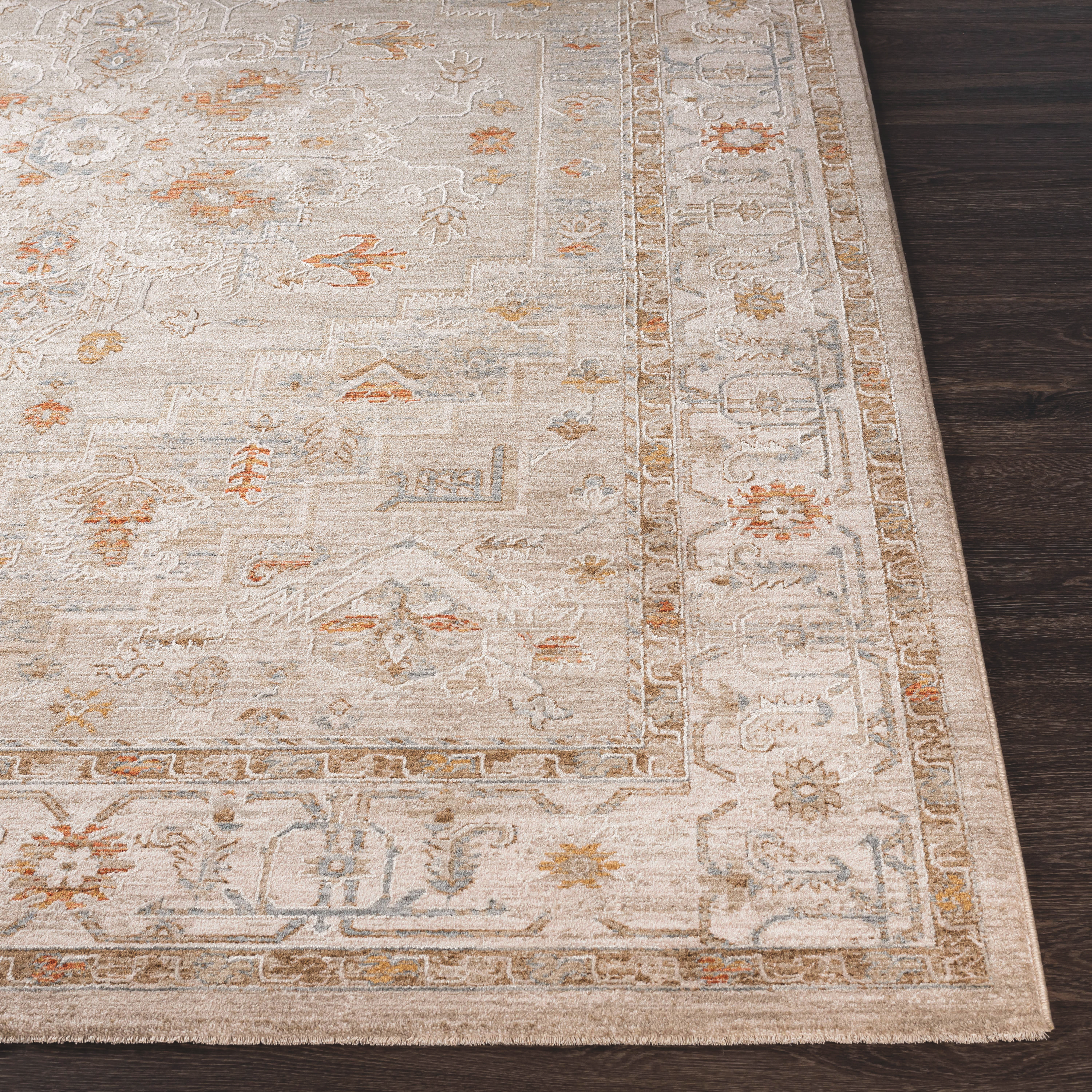Easy-Care Reversible Rectangular Rug in Stain-Resistant Gray