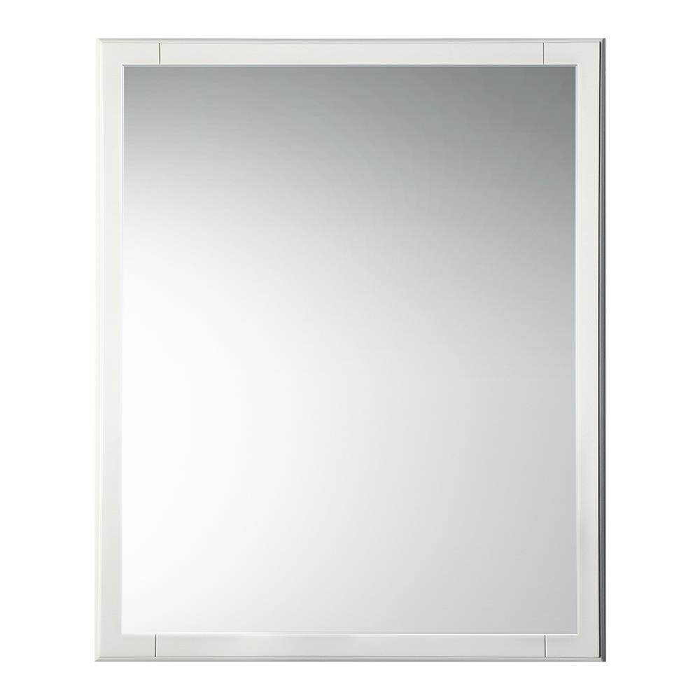 Fresca Oxford 26-in x 31.87-in Beveled Rectangle Bathroom Vanity Mirror ( Antique White )