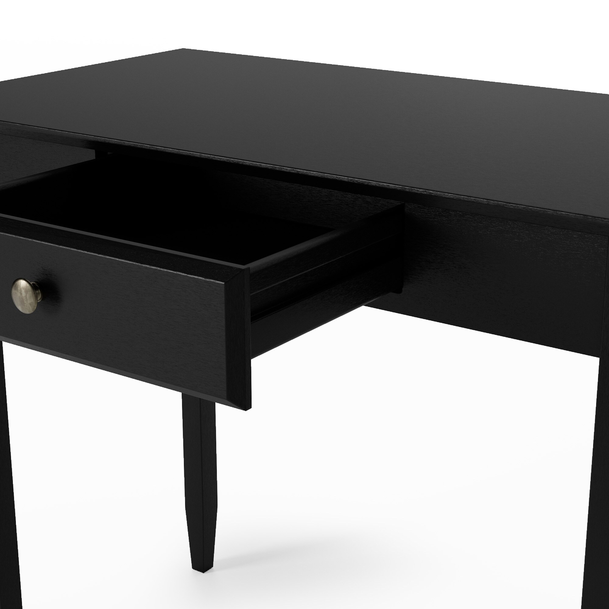 Black Pine Wood Shaker Writing Desk with Drawer
