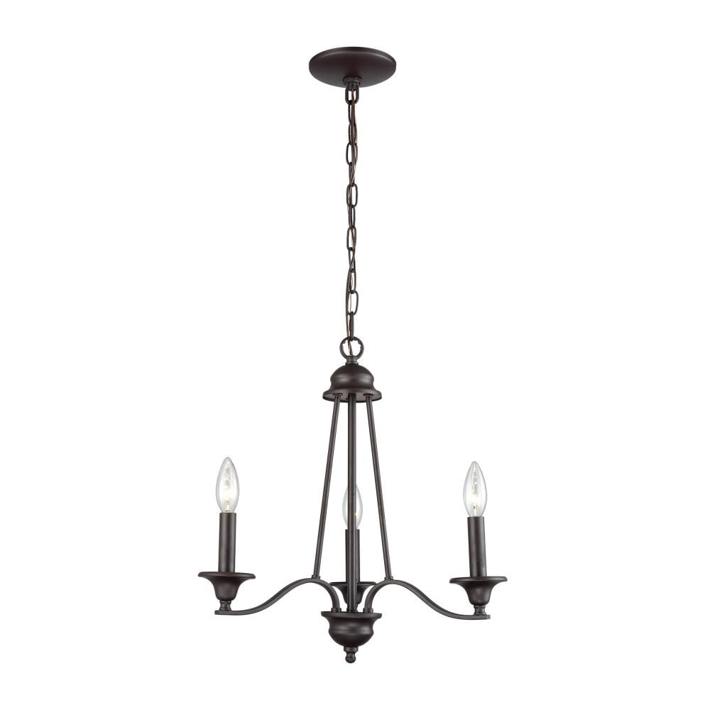 Mini Oil Rubbed Bronze 3-Light Candelabra Chandelier