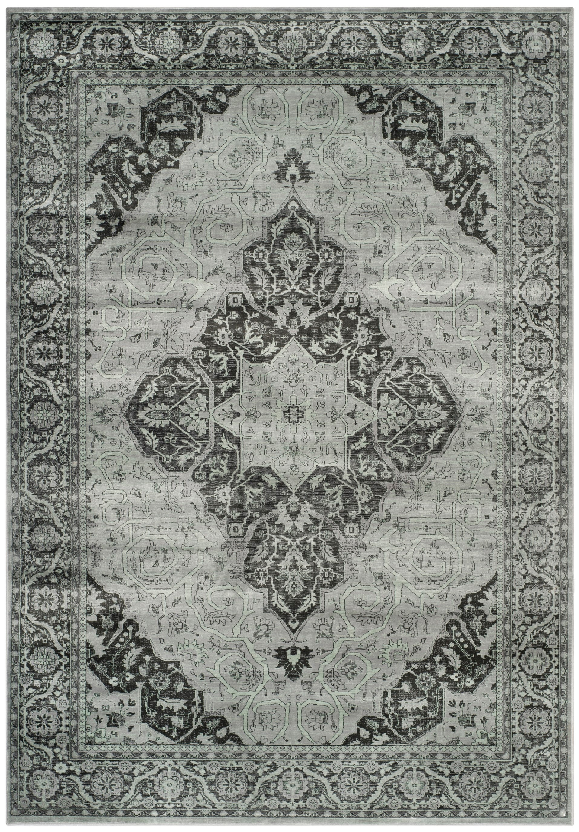 SAFAVIEH Vintage Milford Traditional Area Rug, Light Blue/Multi, 6'7" x 9'2"