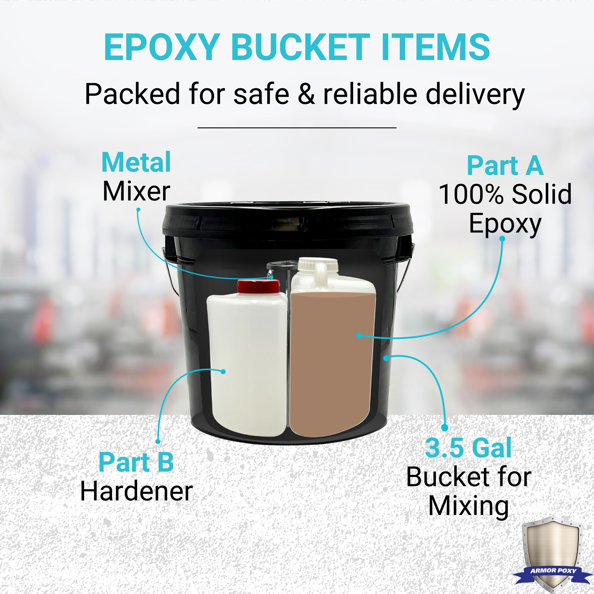 ArmorPoxy 100% Solids, Ultra Thick Epoxy With Metal Mixer, 1.5 Gallons