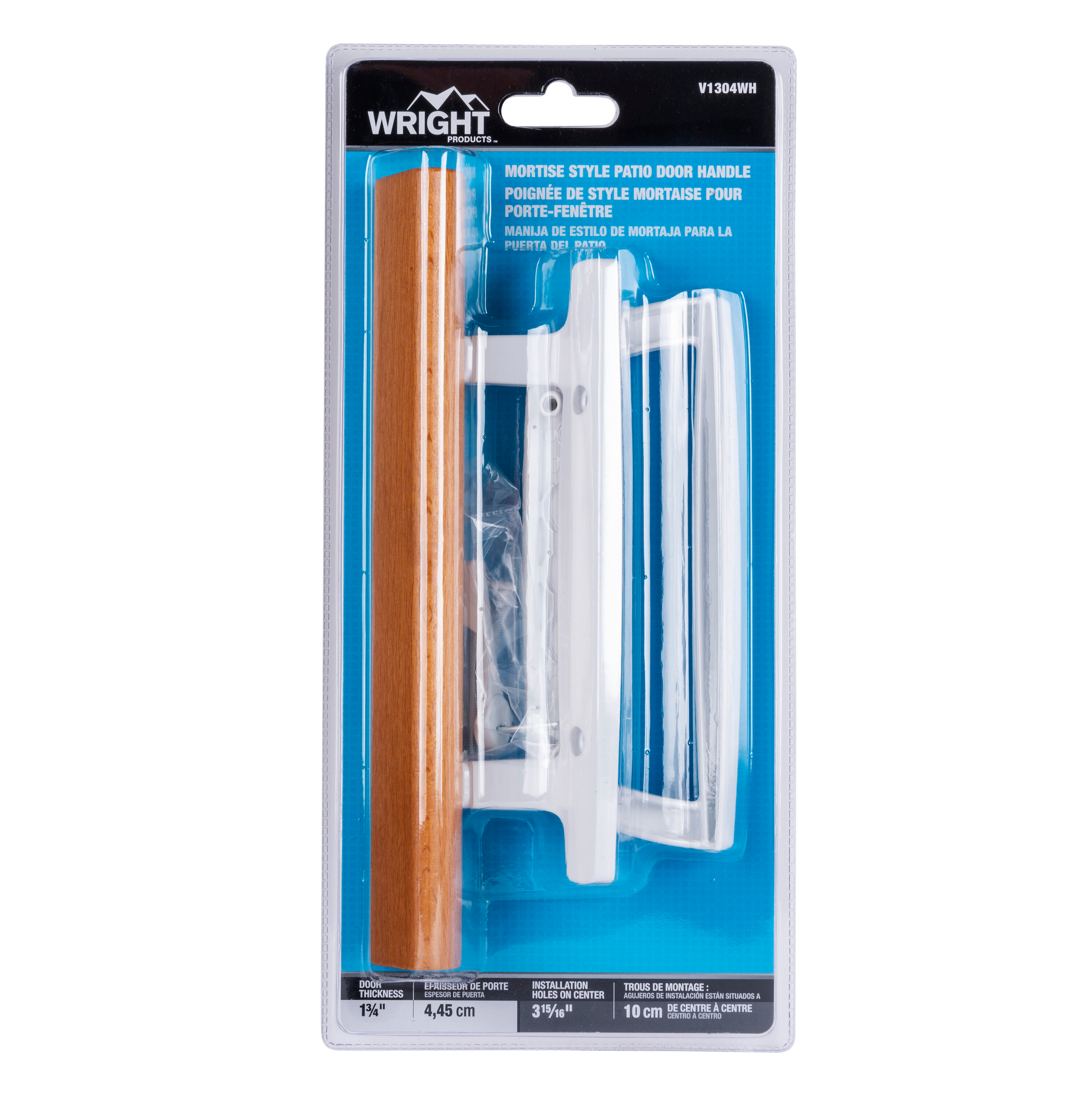 Wright Products - Mortise Sliding Patio Door Handle and Installation Hardware Set, Wood/White - Replacement Sliding Glass Door Lock and Handle White in