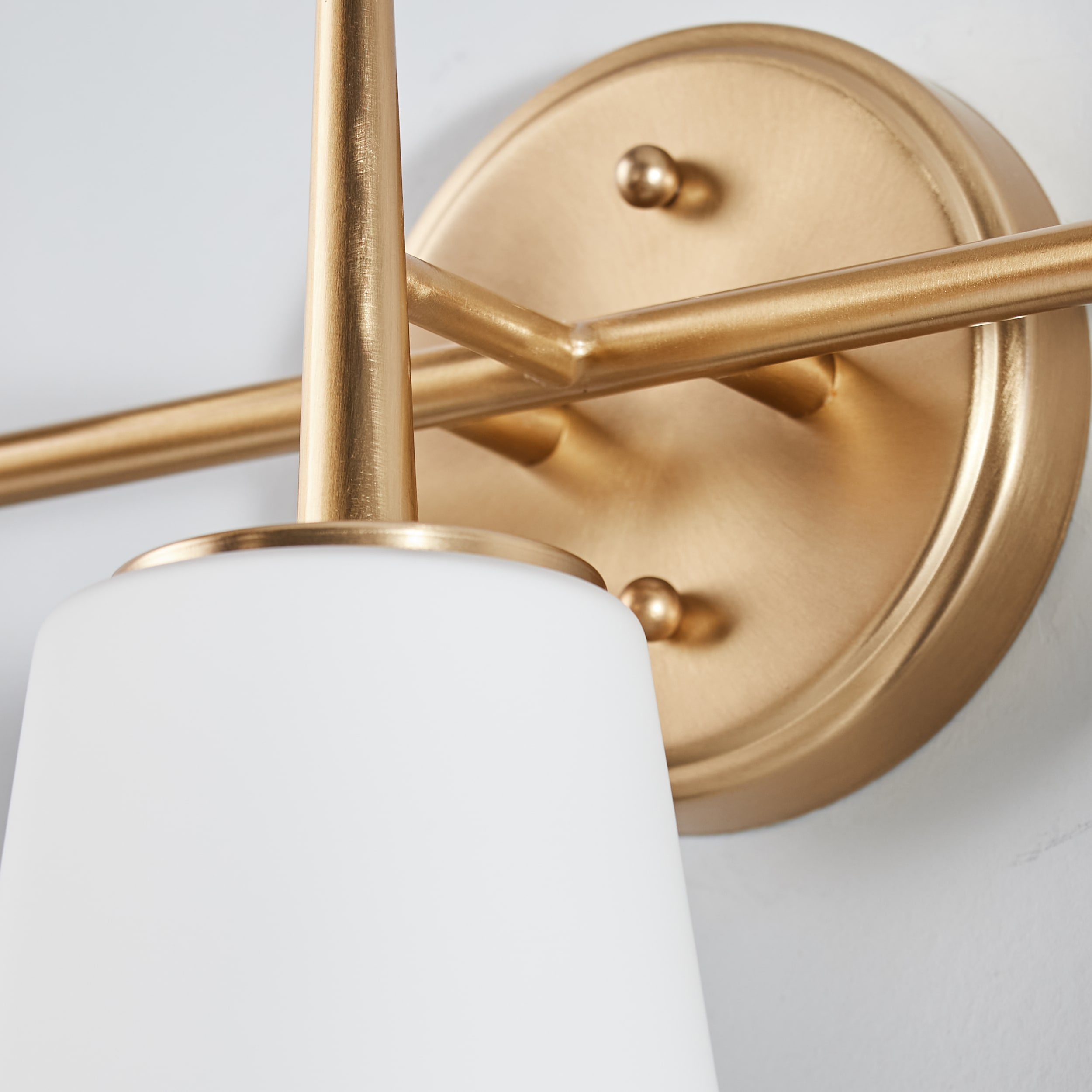 Driscoll Satin Brass 3-Light Wall Sconce with Opal Glass Shade