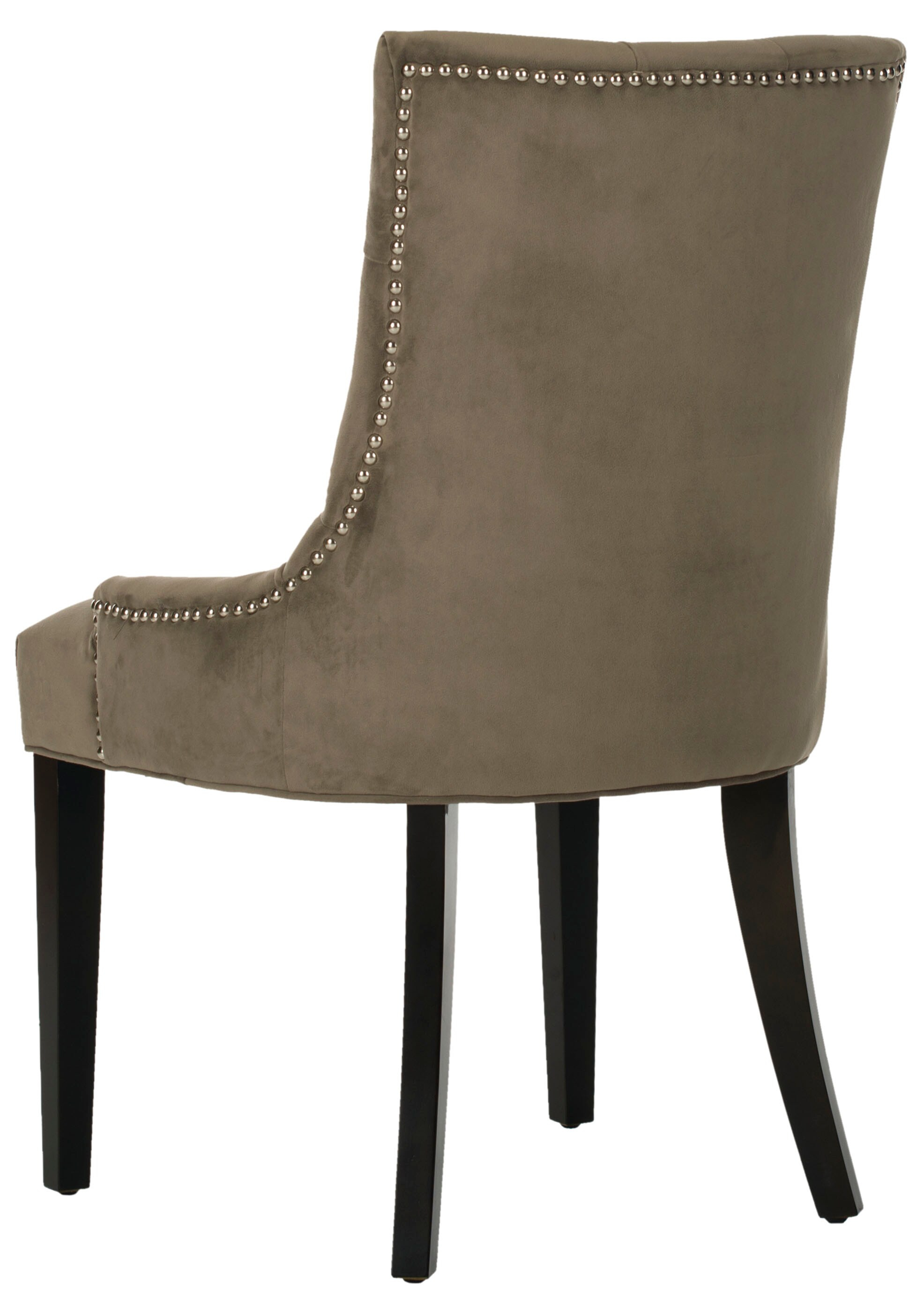 SAFAVIEH Abby 19''H Tufted Side Chair, Grey/Silver Nail Head, Set of 2