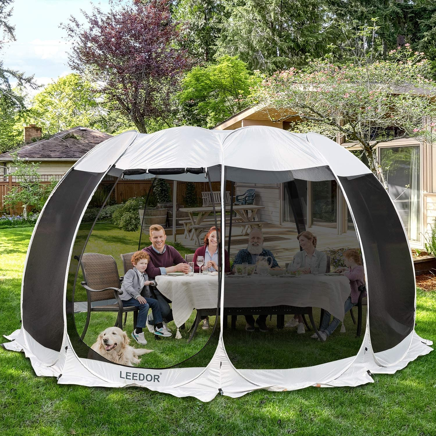 Screen House Tent Instant Room Outdoor Canopy 15x15 Gray