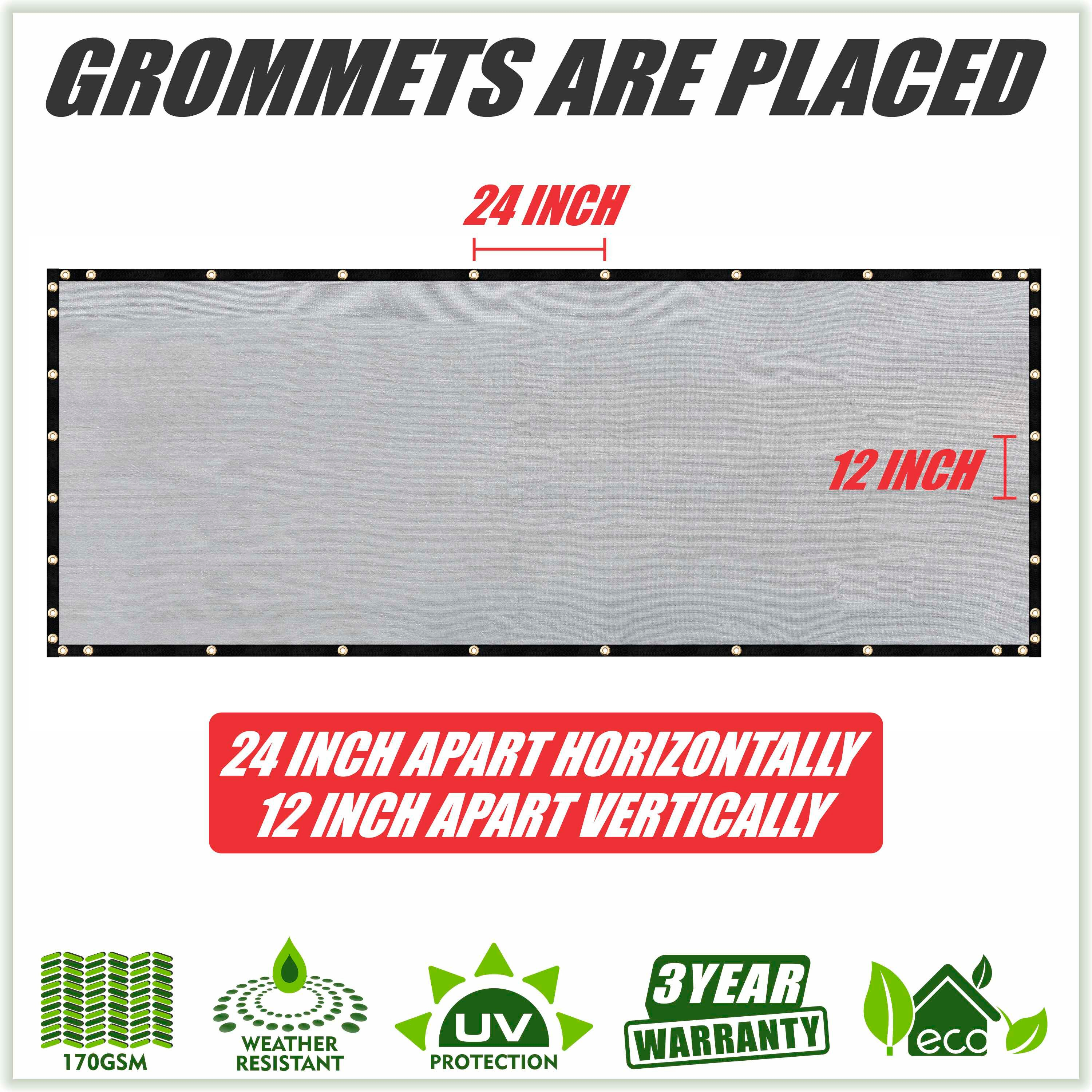 Colour Tree 50' x 8' Grey Polyethylene Outdoor Panel Privacy Screen