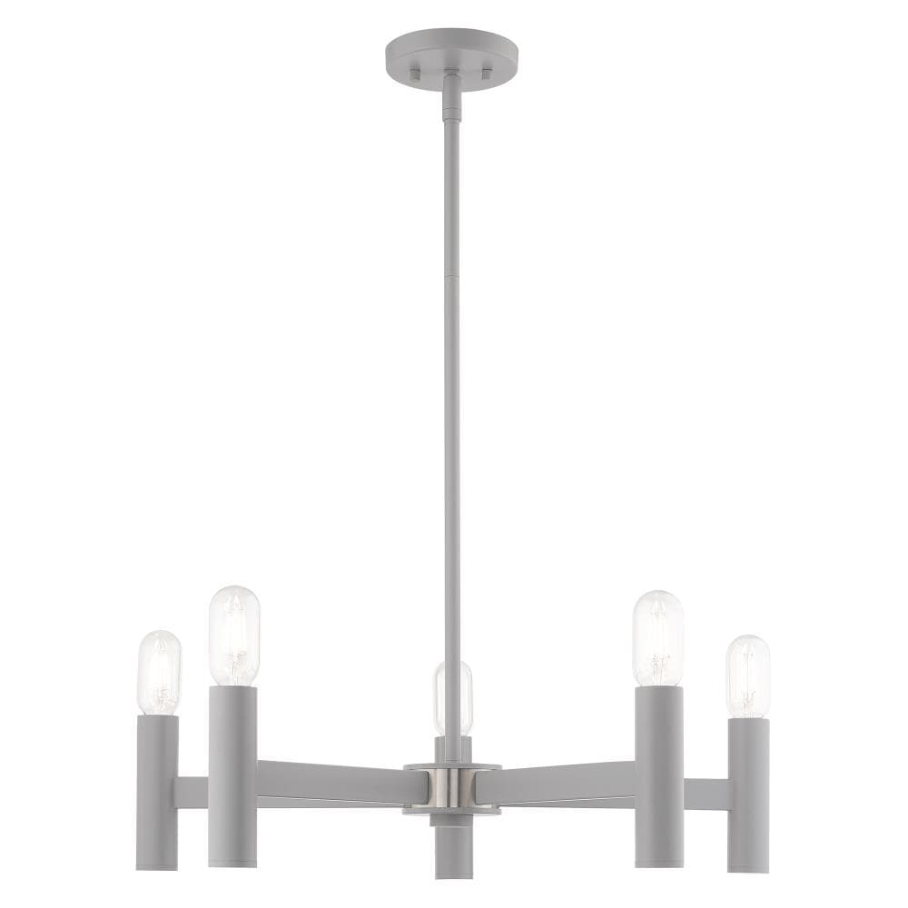 Livex Lighting Copenhagen 5 - Light Chandelier in  Nordic Gray
