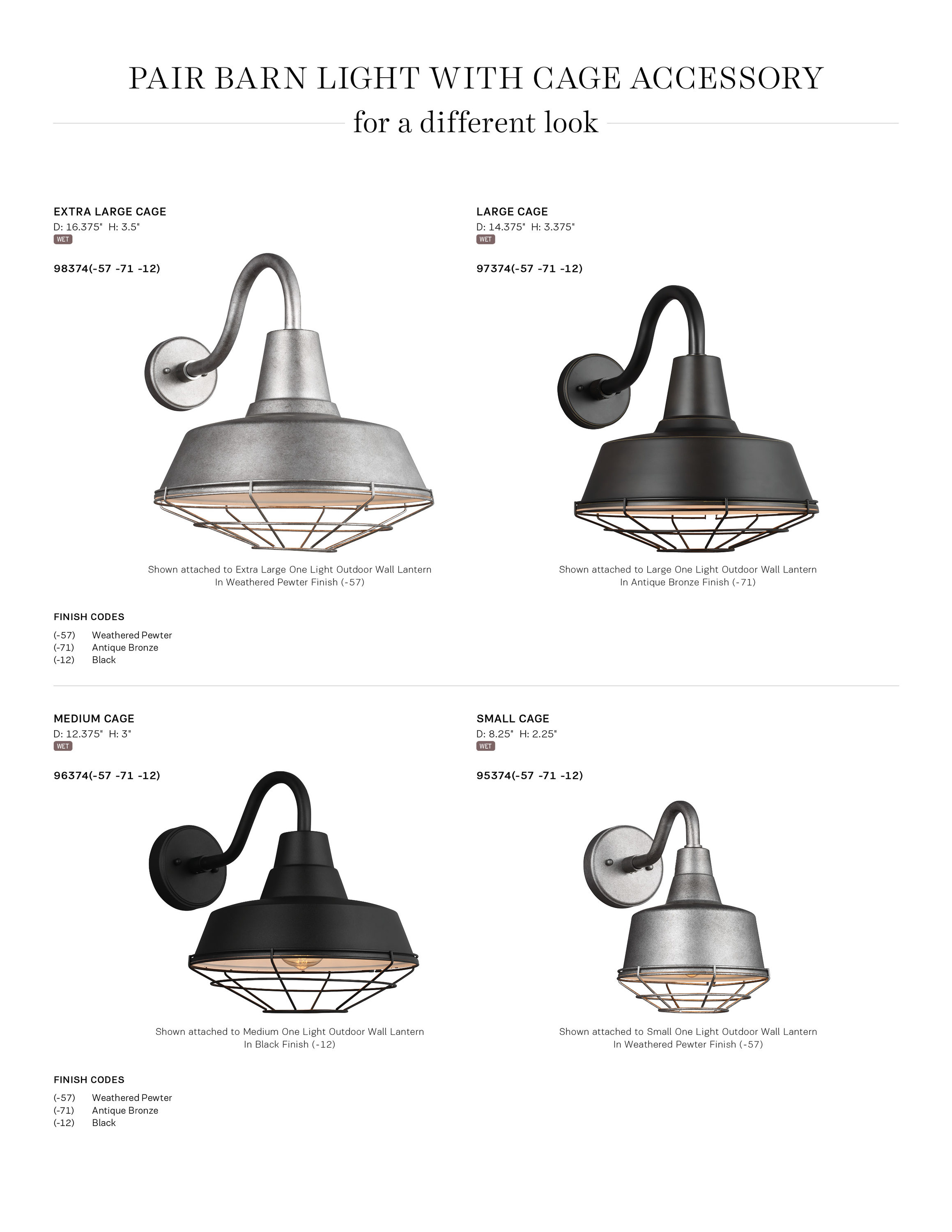 Generation Lighting Barn Light Weathered Pewter Medium Cage