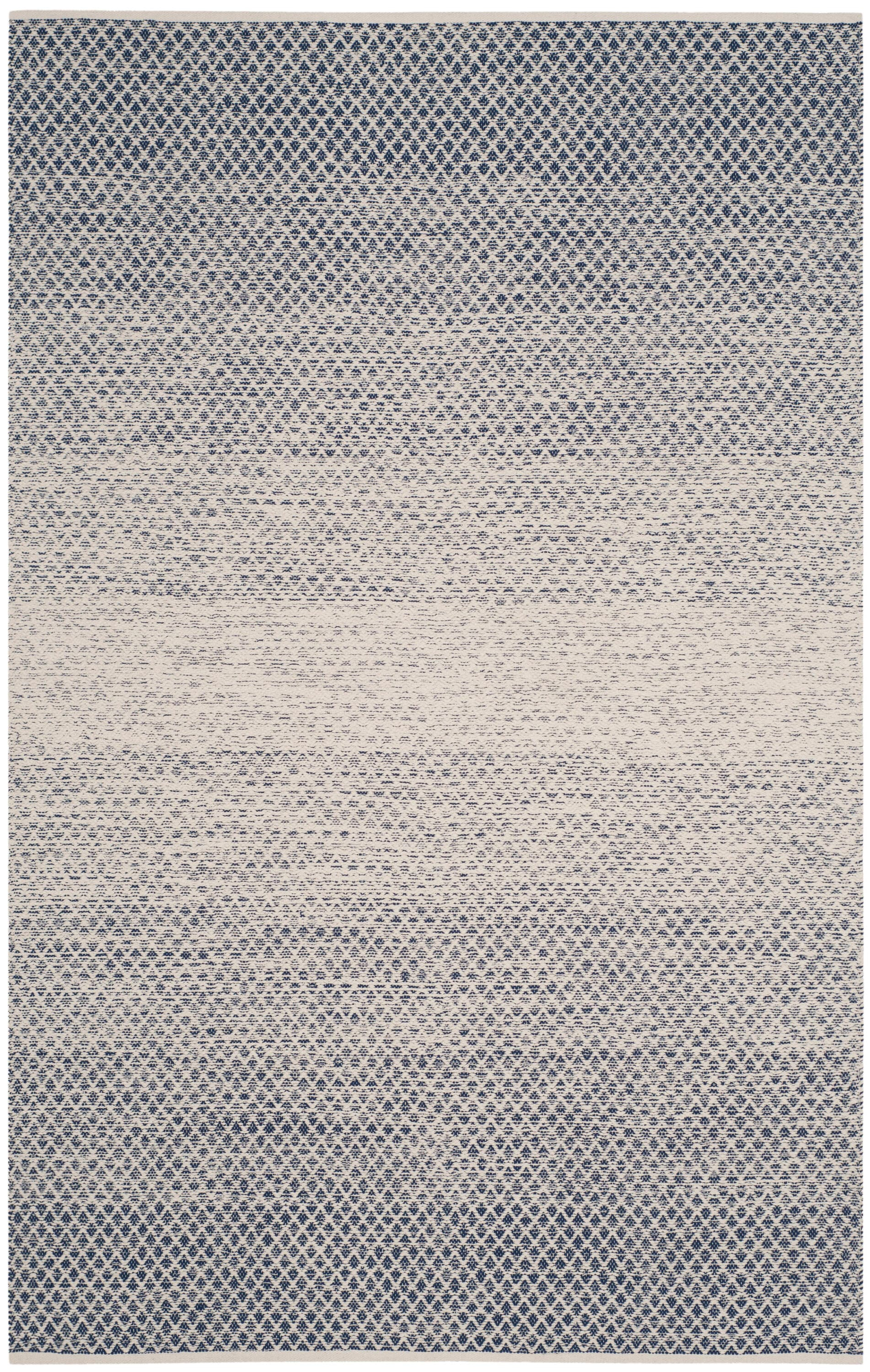 SAFAVIEH Montauk Vaughn Geometric Cotton Area Rug, Navy/Ivory, 6' x 9'