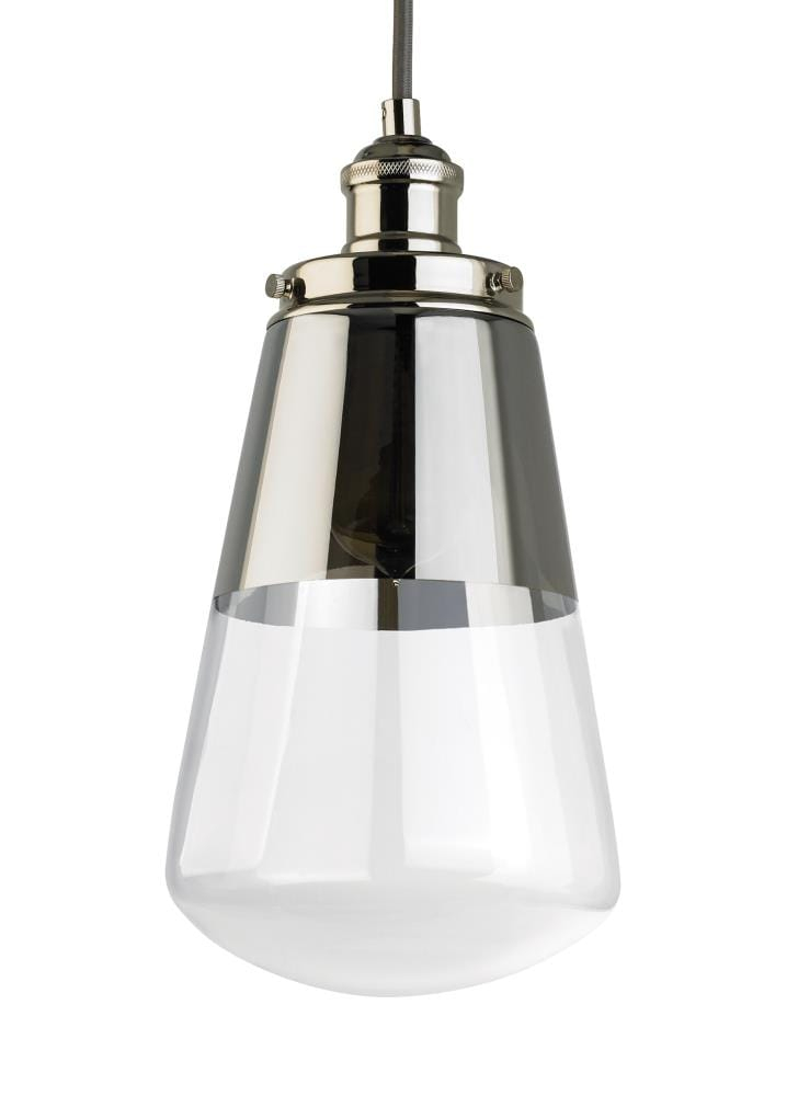 Sleek Modern Waveform Mini-Pendant in Polished Nickel