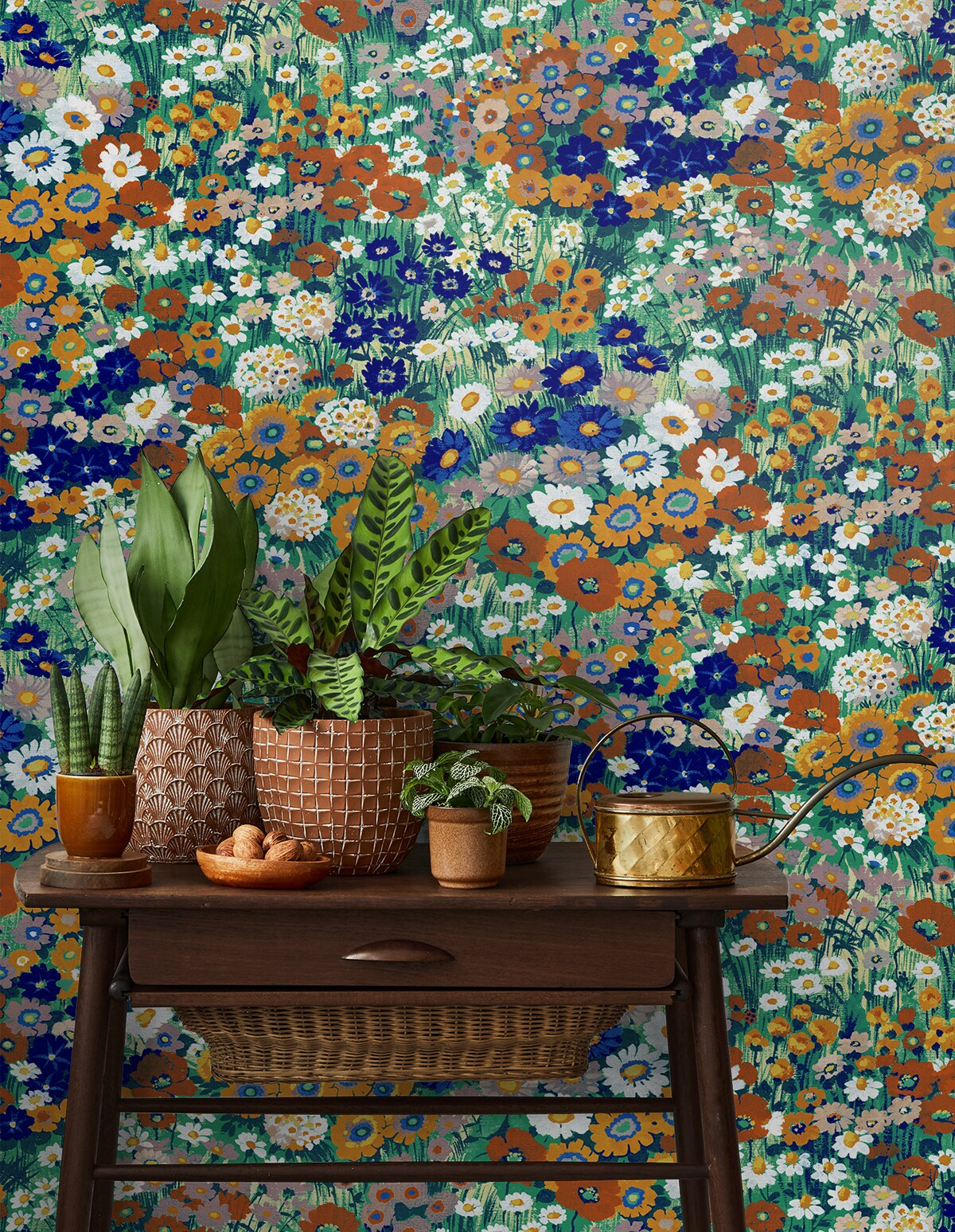 NextWall Floral Summer Glades & Terra Cotta Meadow Peel and Stick Wallpaper