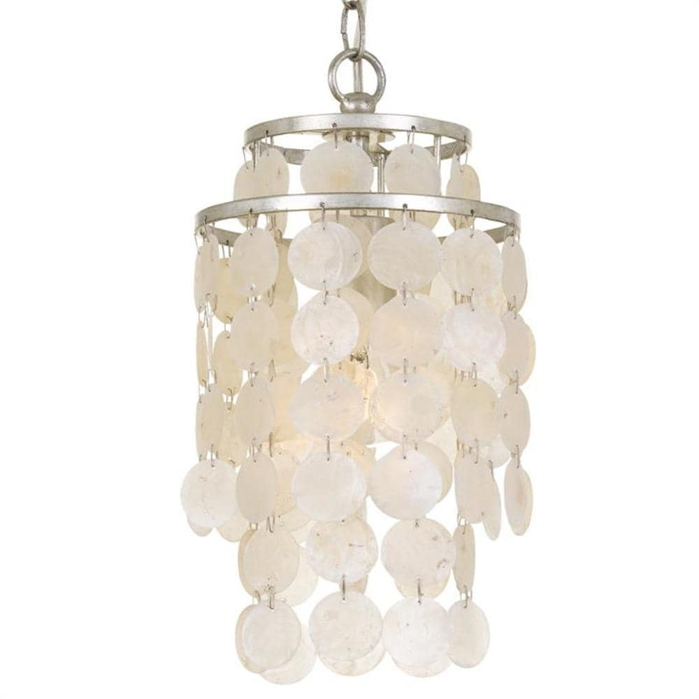 Crystorama Brielle 1 Light Antique Silver Mini Chandelier - 7'' W x 14.5'' H