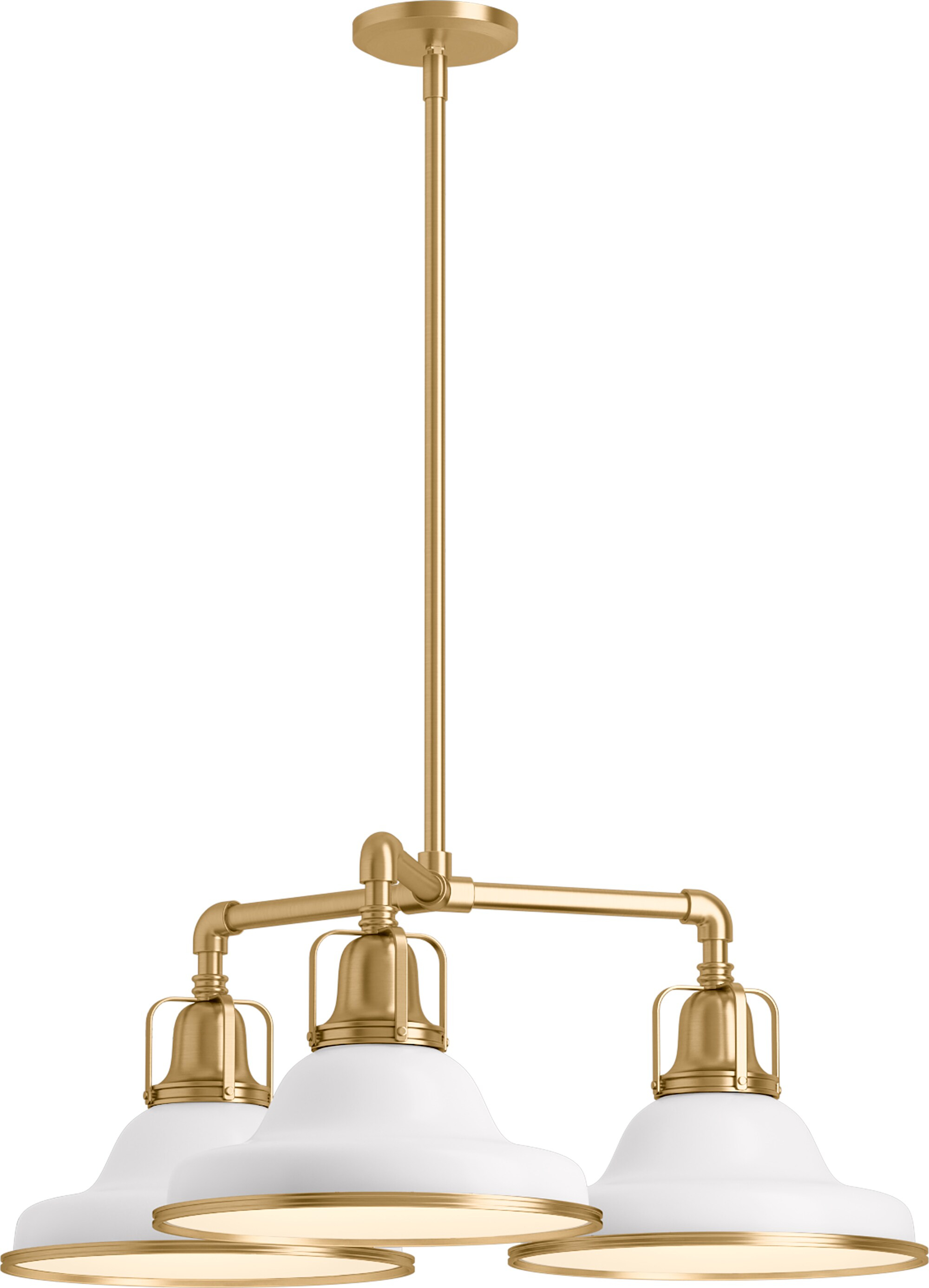 Hauksbee White Metal Cage 30" Adjustable Farmhouse Chandelier